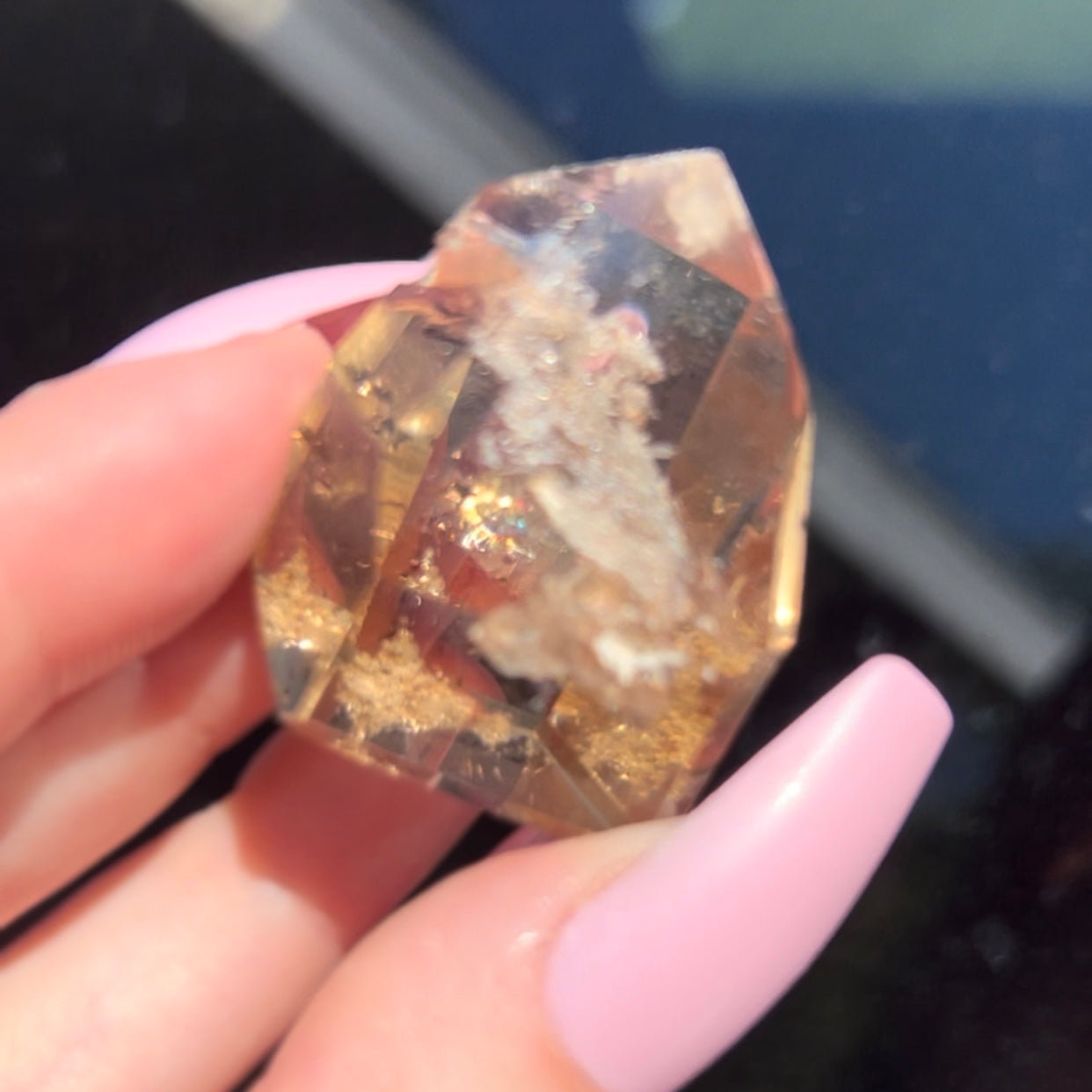 High Grade Lodolite Garden Quartz Point from Brazil