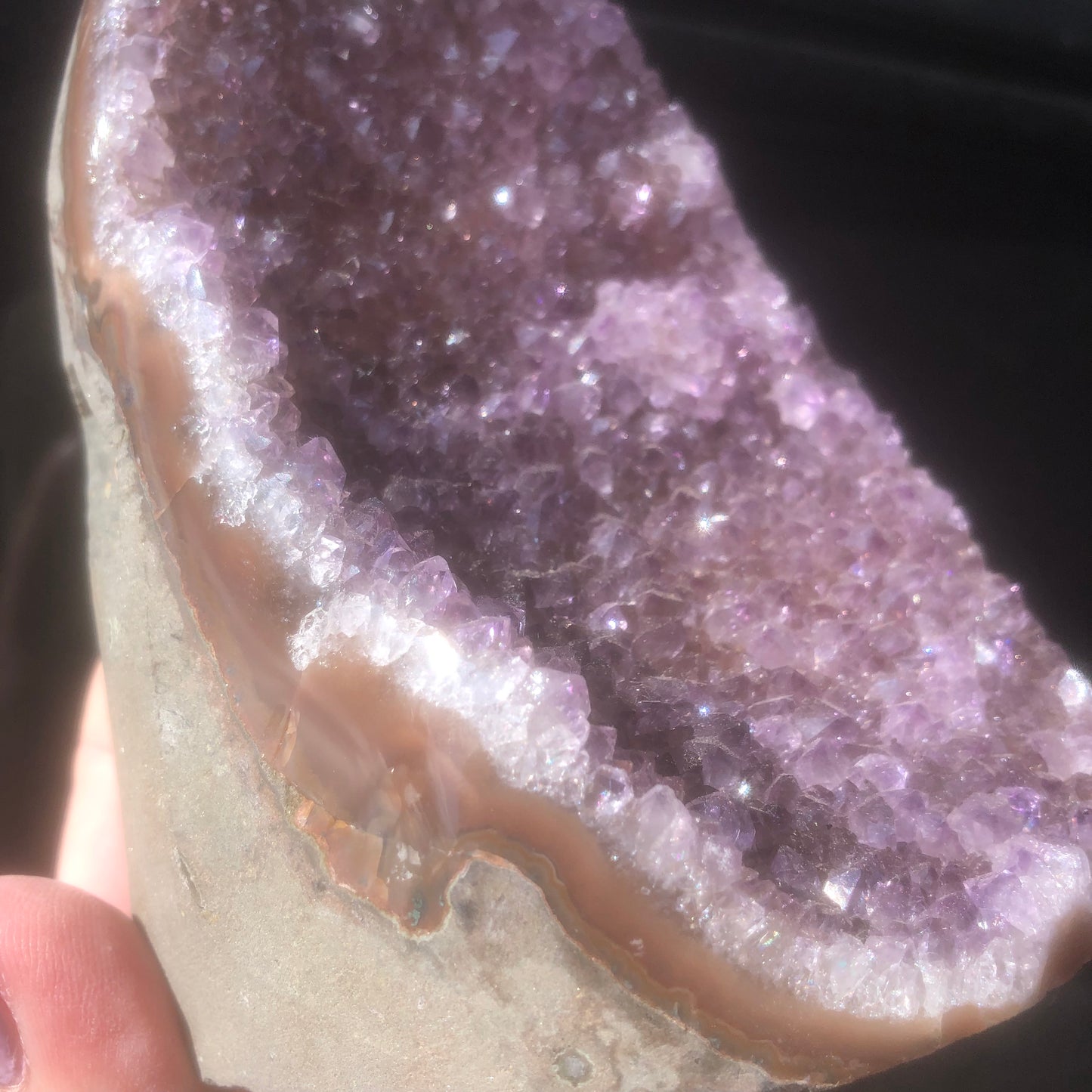 High Grade Reddish Druzy Rainbow Amethyst from Uruguay