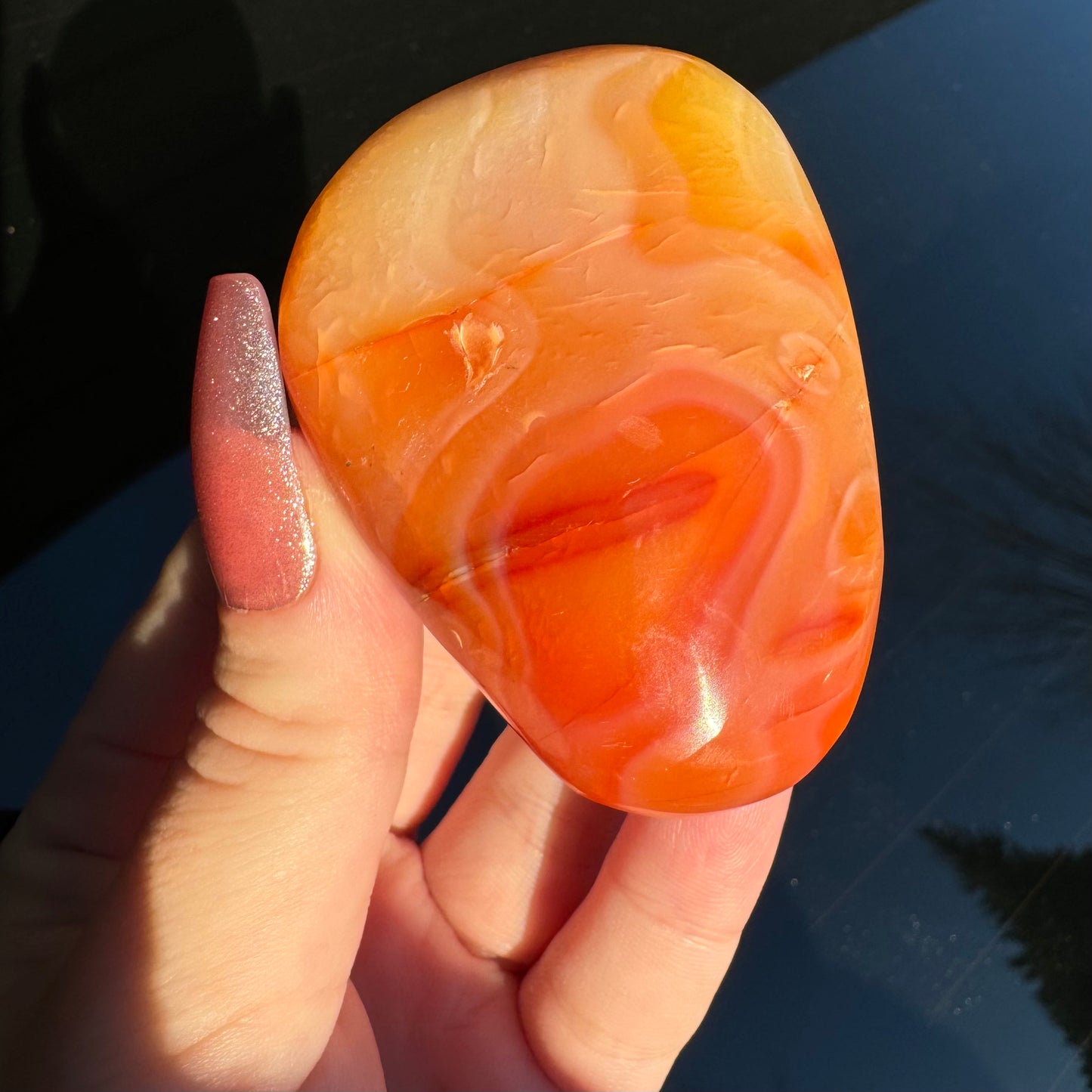 Natural Red Carnelian Palmstone
