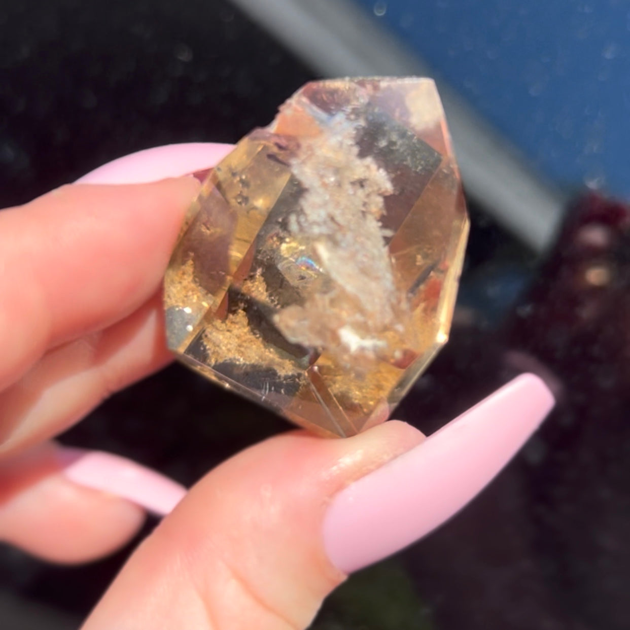 High Grade Lodolite Garden Quartz Point from Brazil
