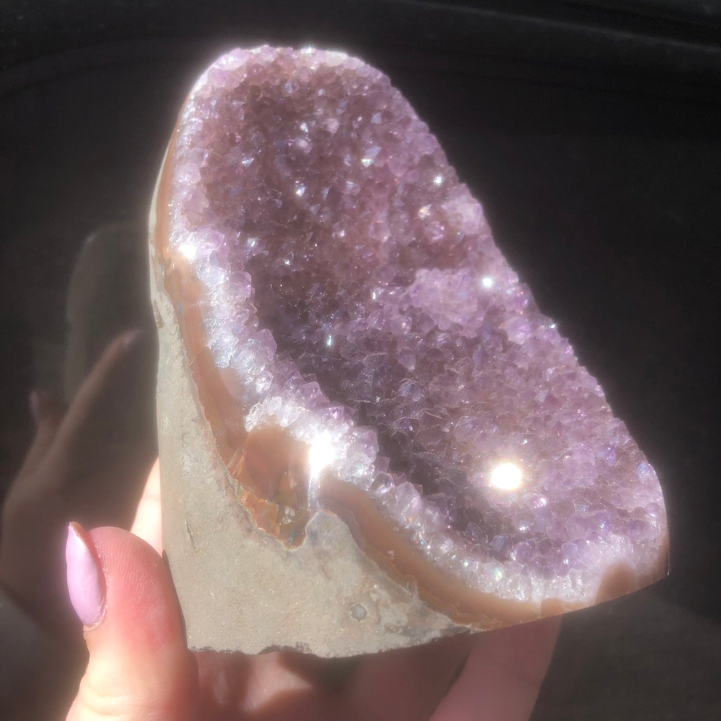 High Grade Reddish Druzy Rainbow Amethyst from Uruguay