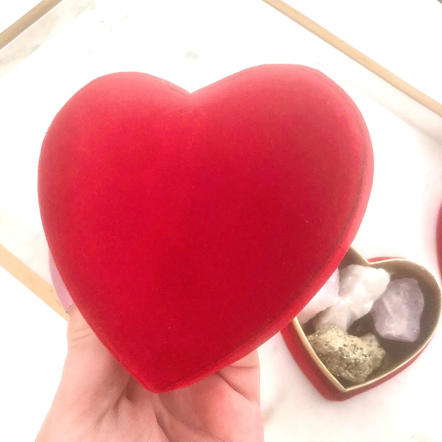 Velvet Heart Valentine Crystal Cluster Gift Set