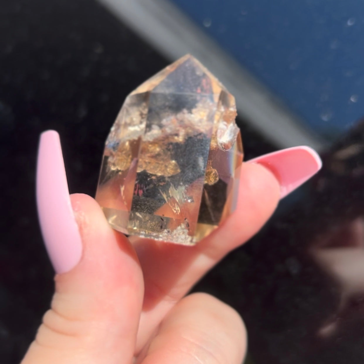 High Grade Lodolite Garden Quartz Point from Brazil