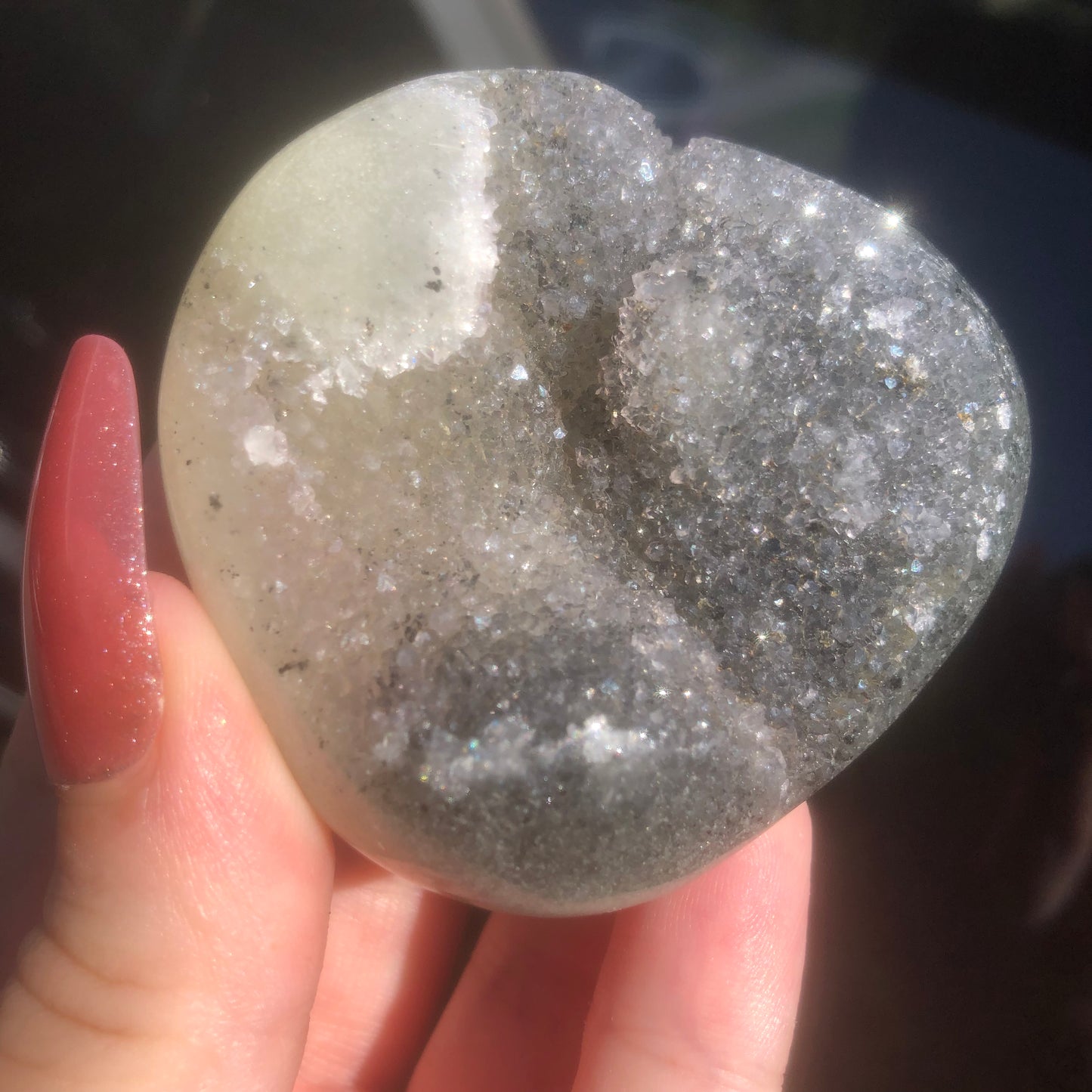 Druzy Rainbow Amethyst Palmstone