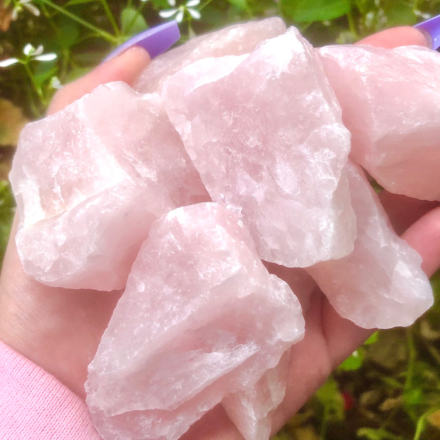 ONE Raw Brazilian Rose Quartz Stone