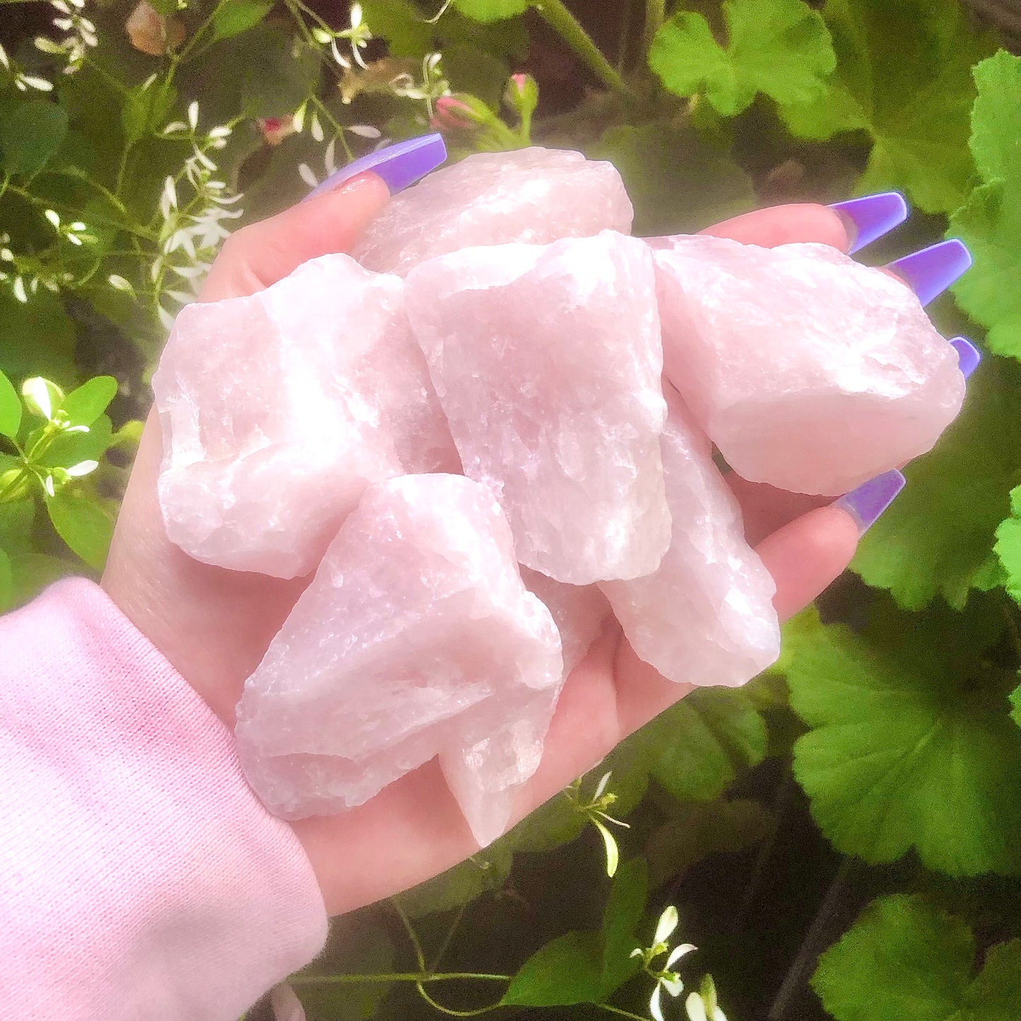 ONE Raw Brazilian Rose Quartz Stone