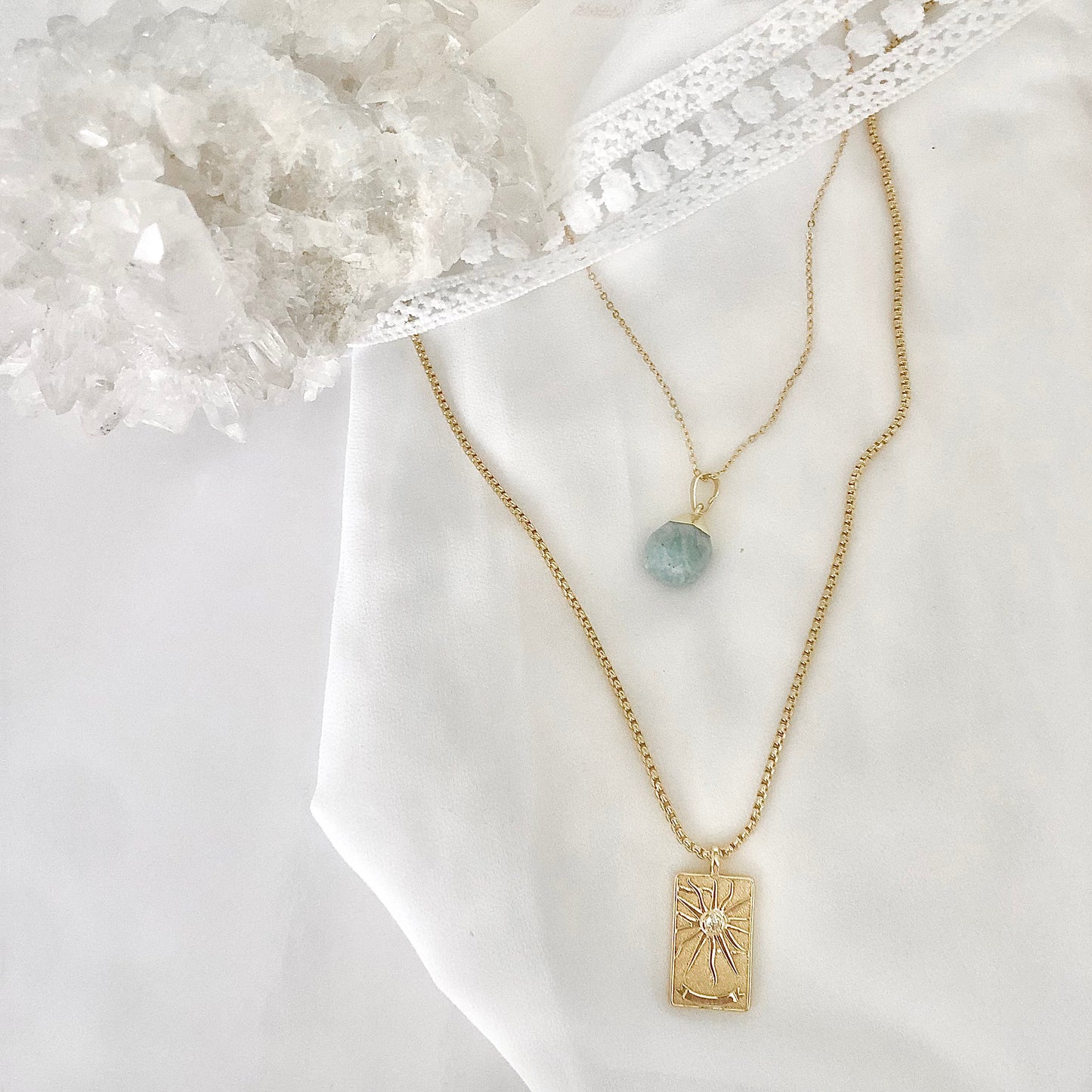 YOU’RE A STAR BABY- Amazonite The Star Necklace on 18K Gold Plated Chain