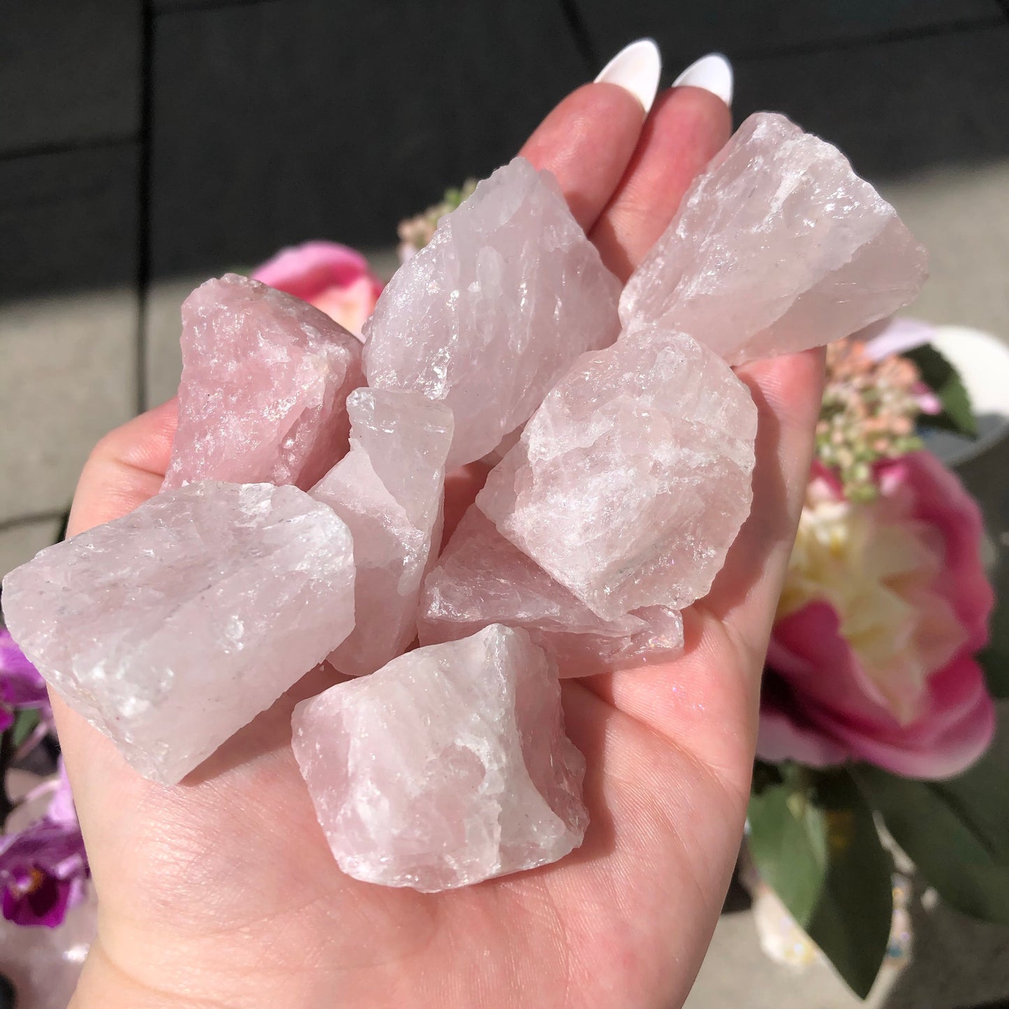 ONE Raw Brazilian Rose Quartz Stone