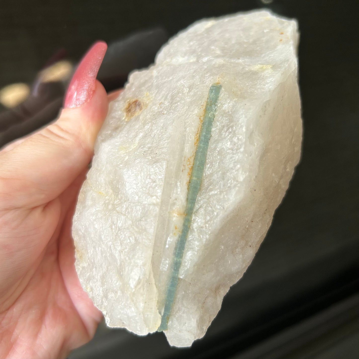 Blue Aquamarine in Quartz from Brazil