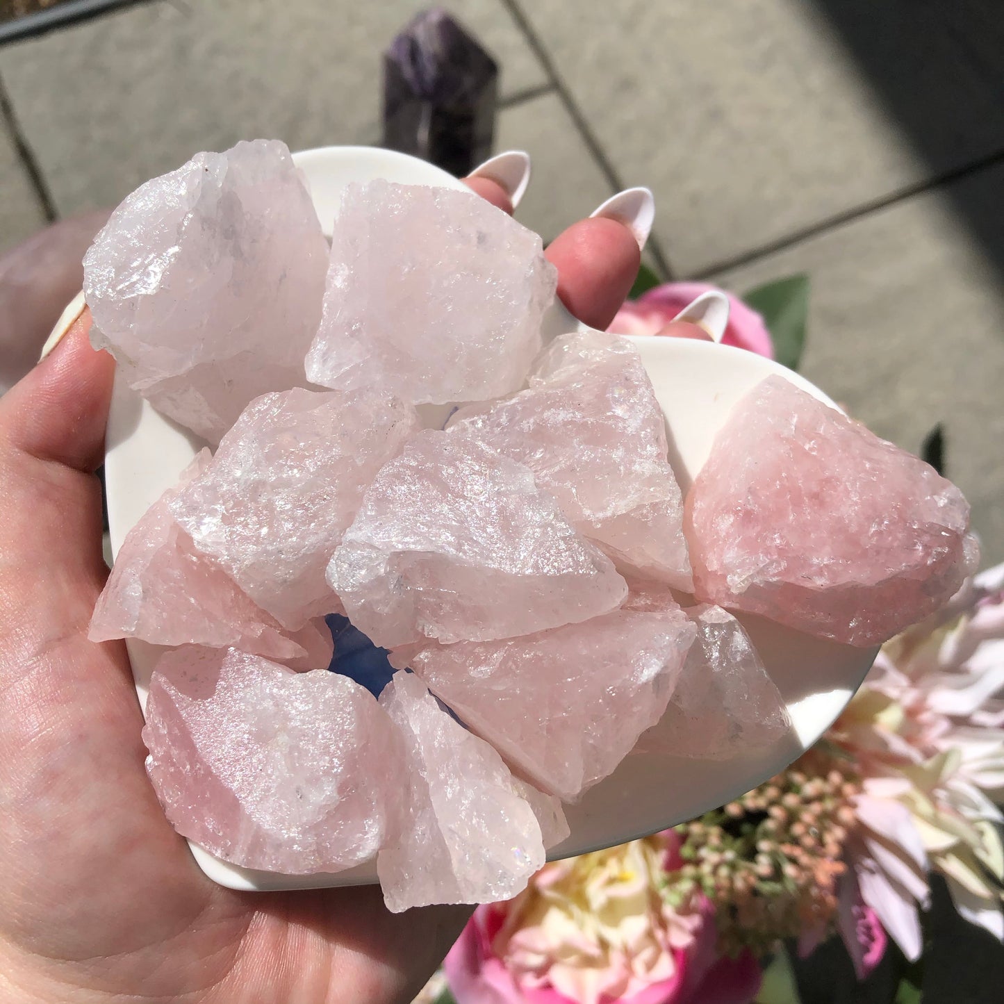 ONE Raw Brazilian Rose Quartz Stone
