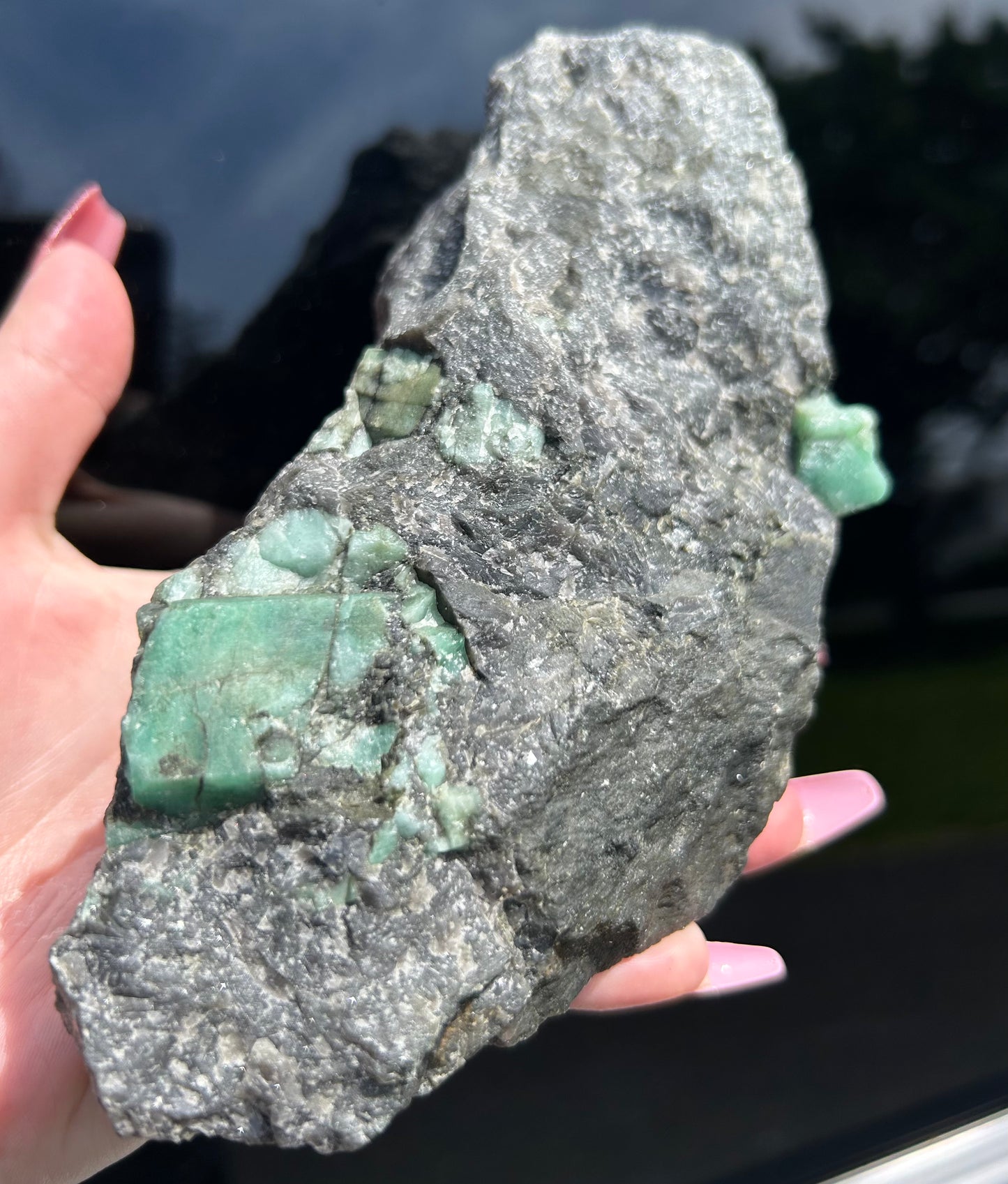 Large Green Emerald in Matrix from Brazil