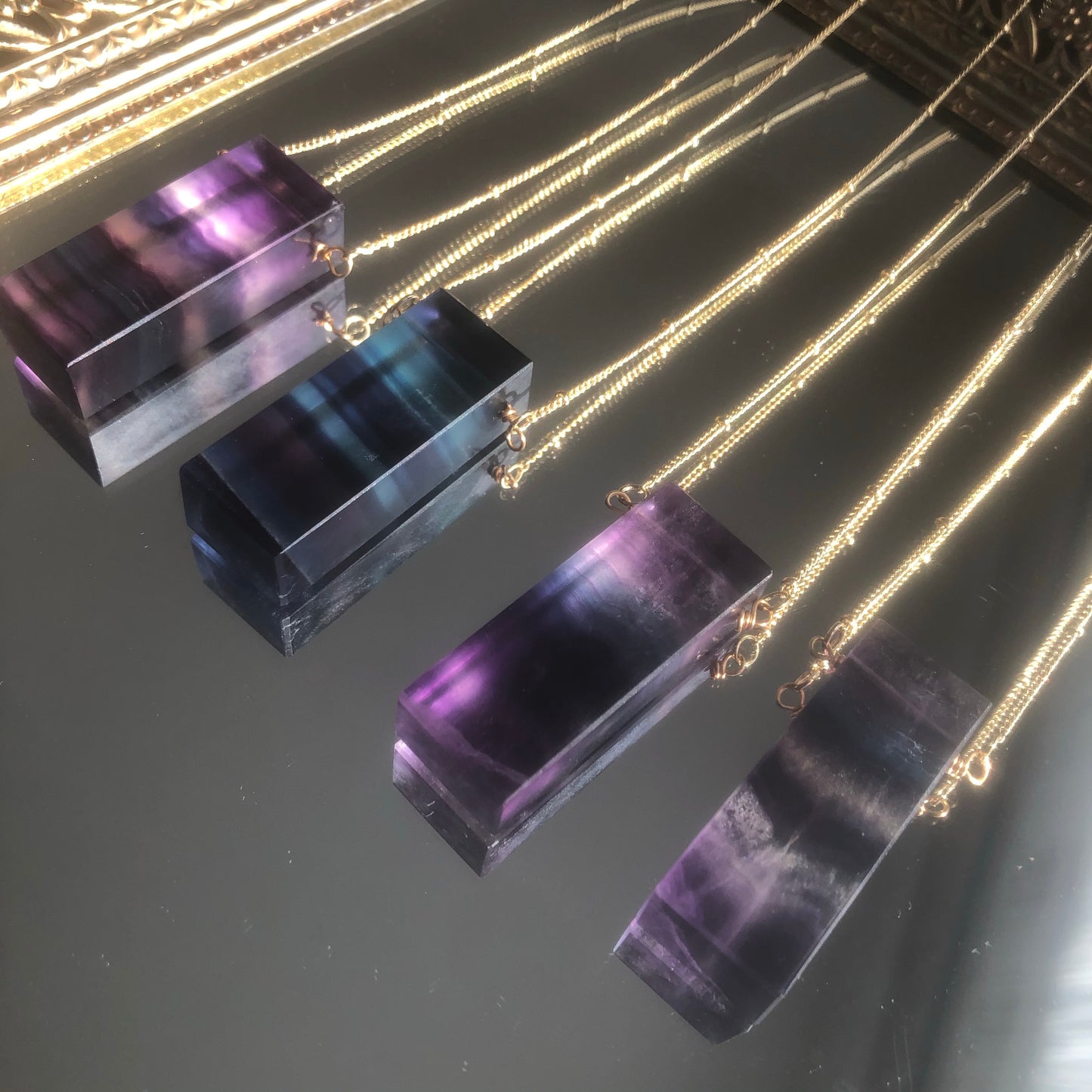 Fluorite Slice Necklace