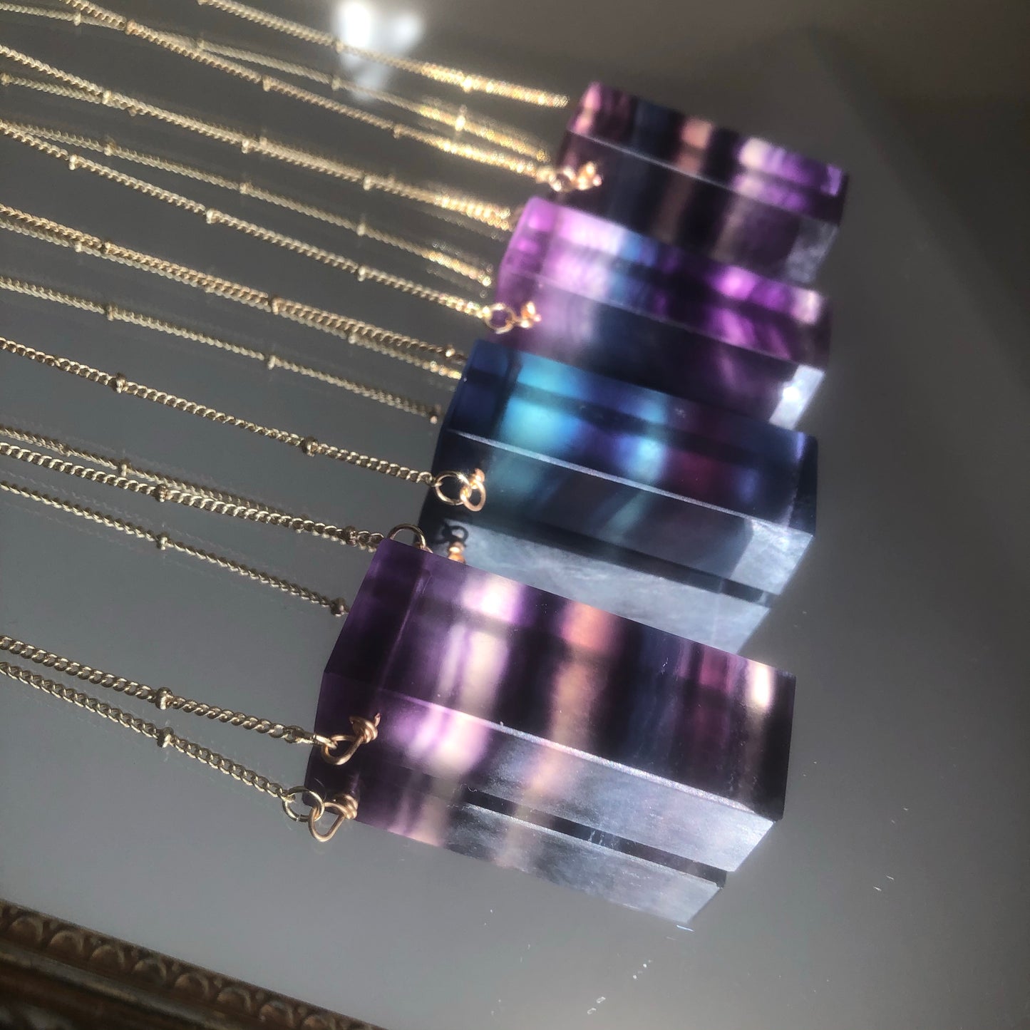 Fluorite Slice Necklace