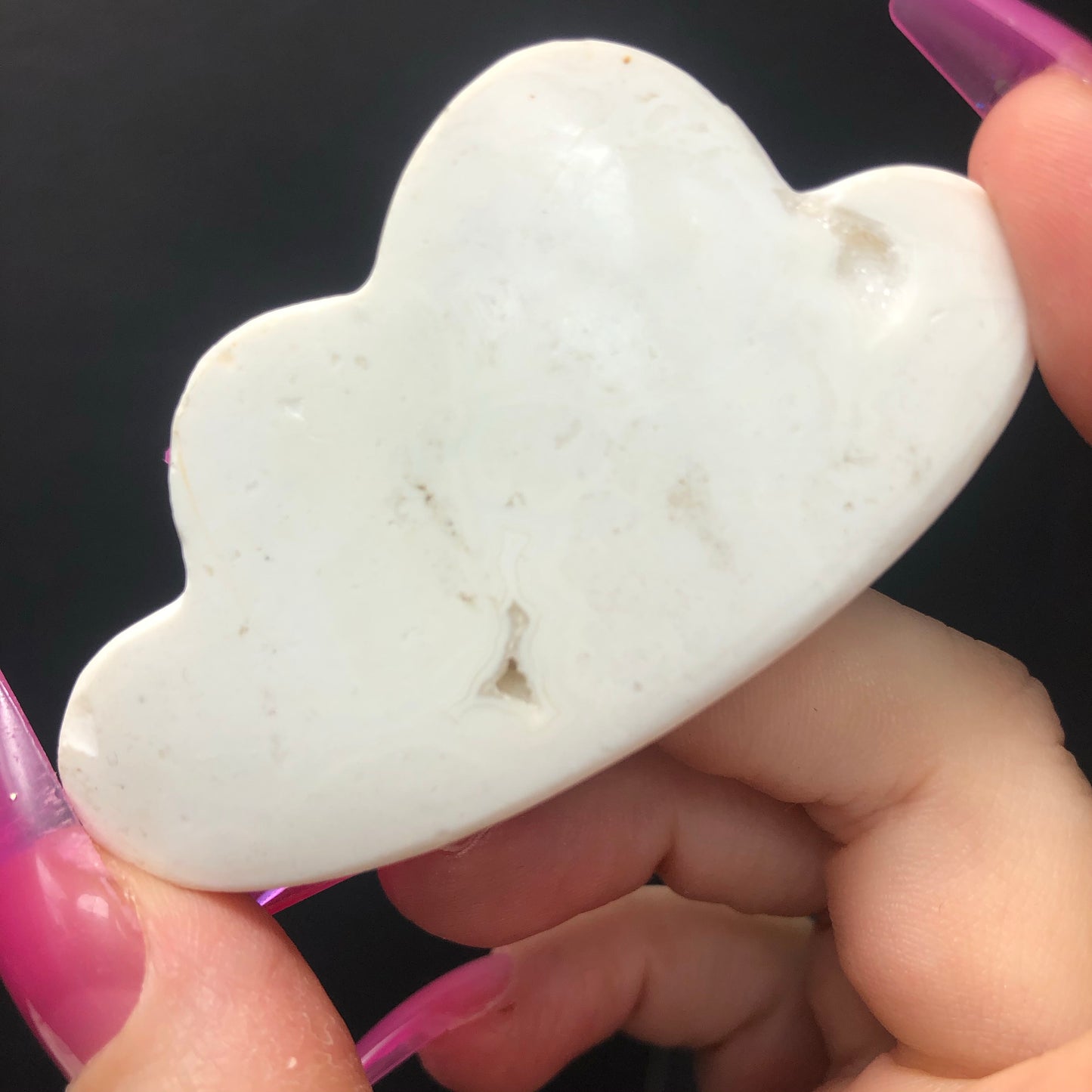 White Snow Agate Cloud with druzy