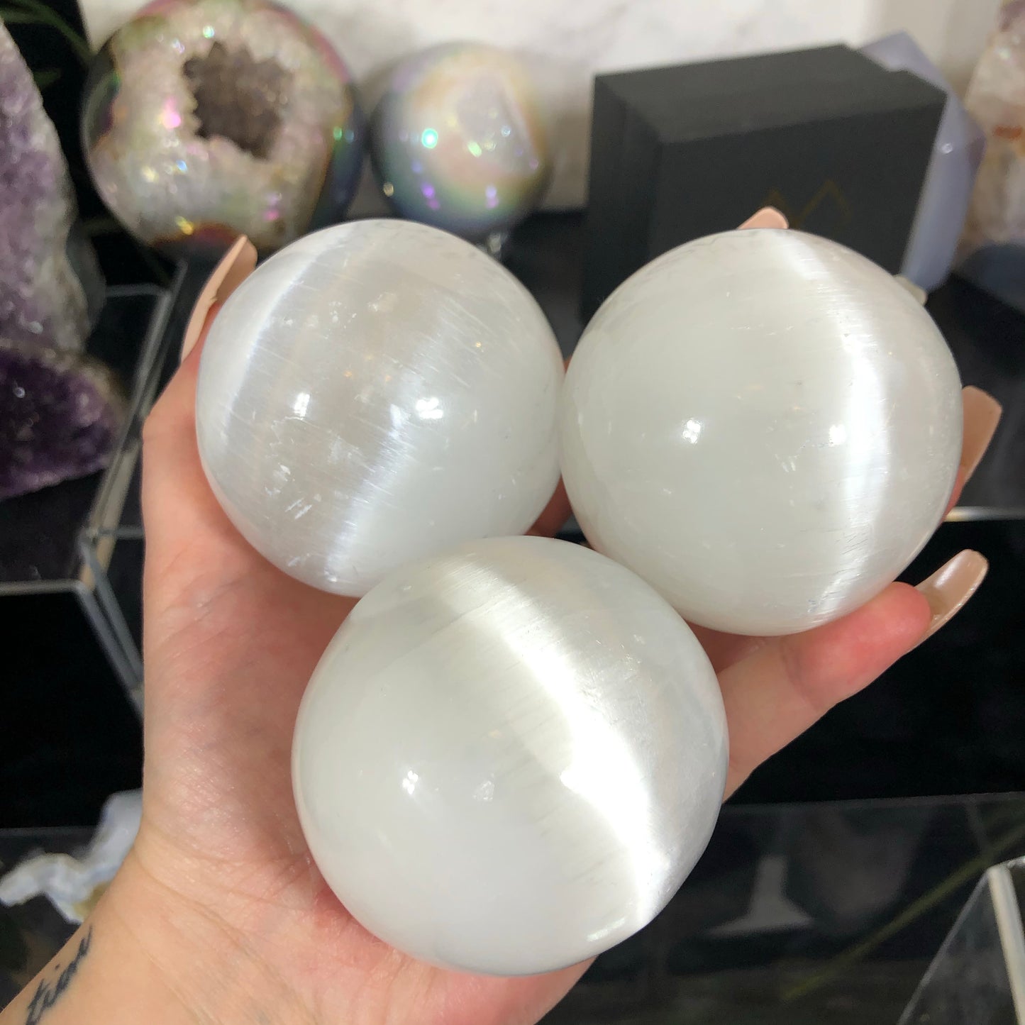 One Medium Selenite Sphere