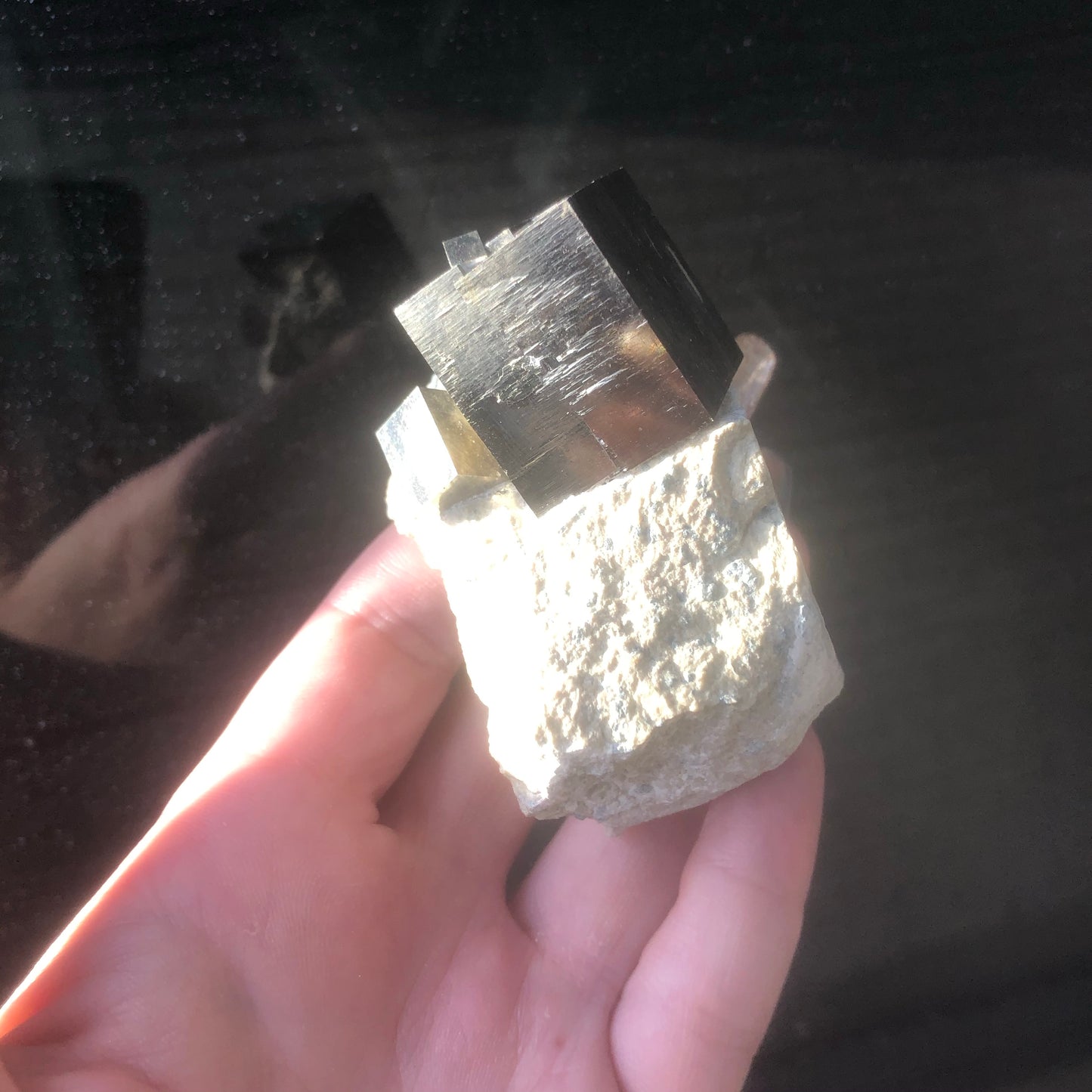 Natural Pyrite Cube on Matrix