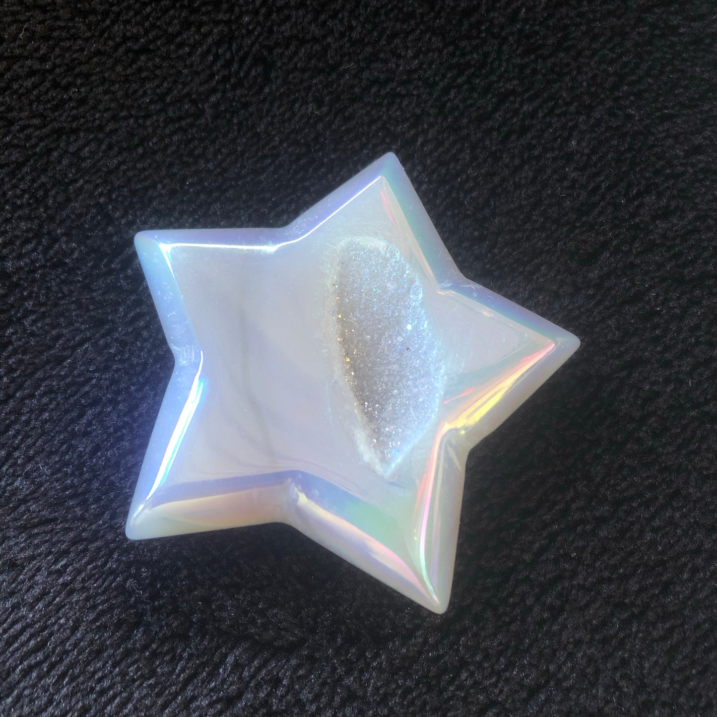 Aura Agate Star with Druzy