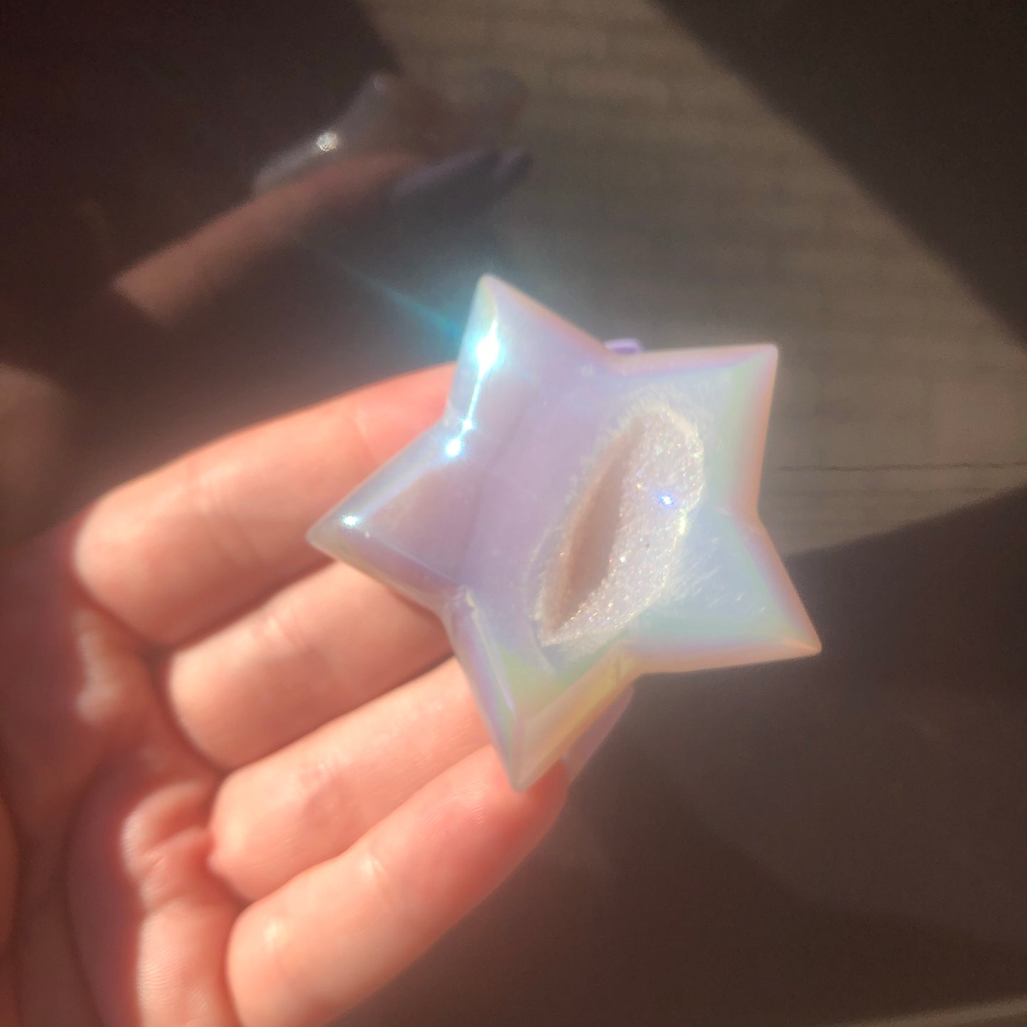 Aura Agate Star with Druzy