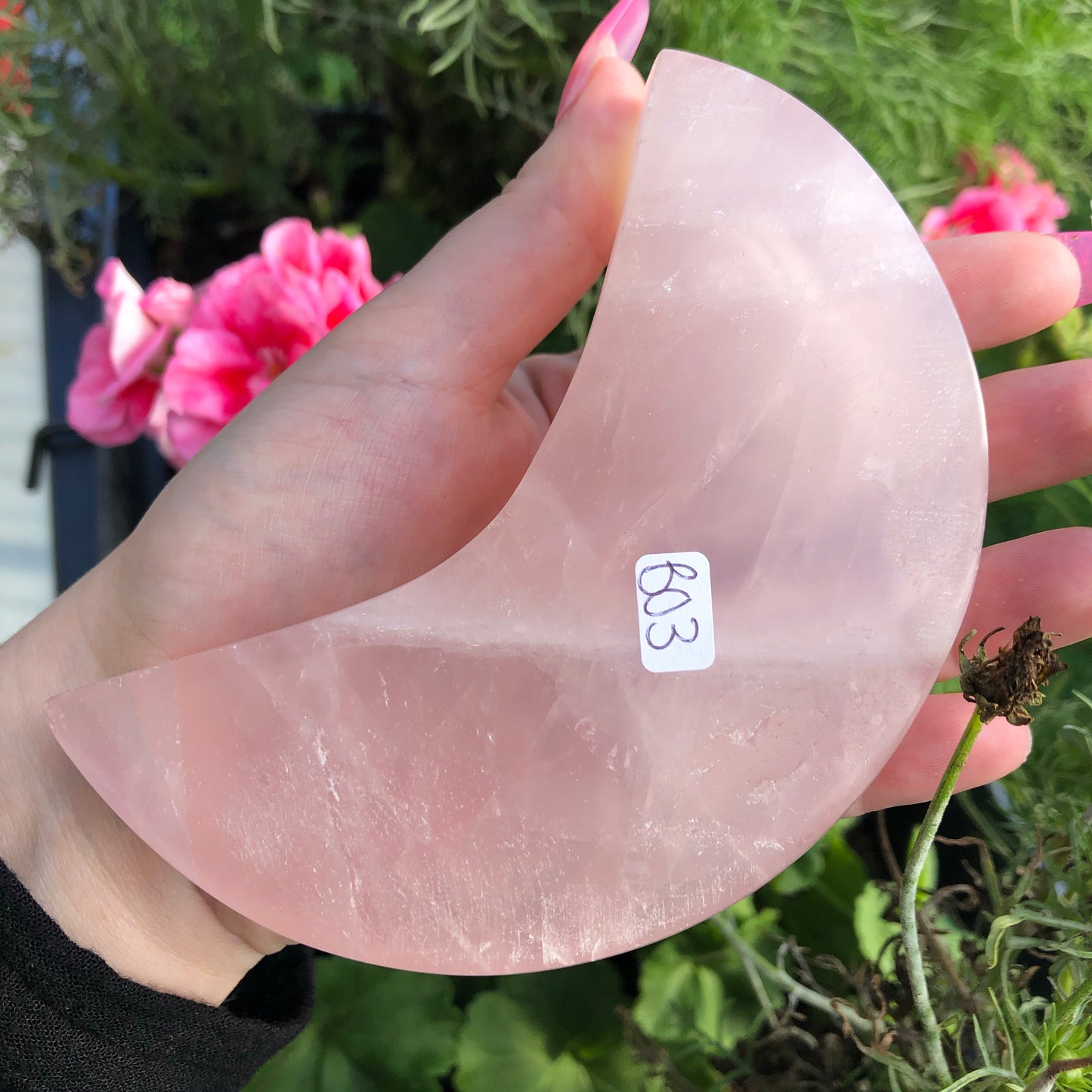 Rose Quartz Moon Bowl