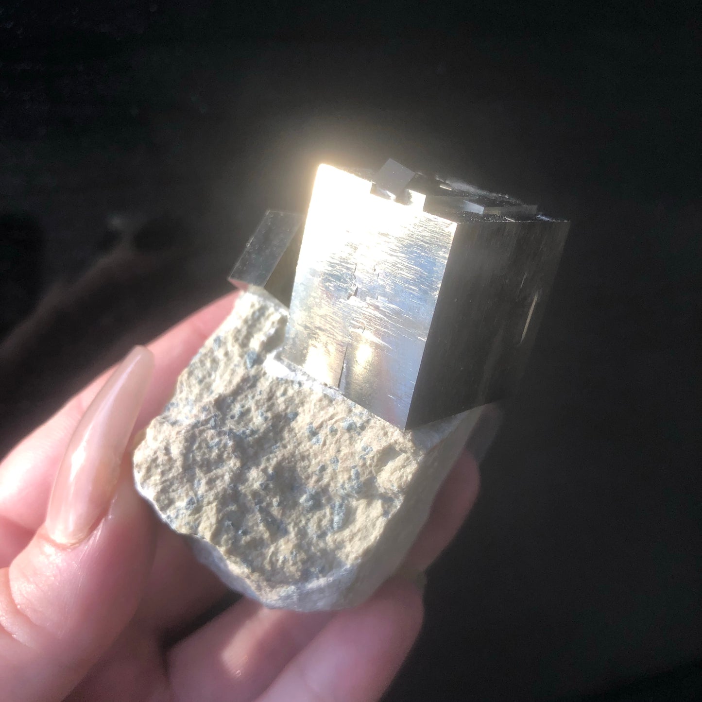 Natural Pyrite Cube on Matrix