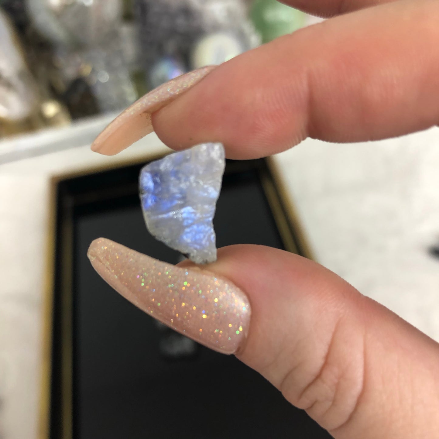 Raw High Quality Rainbow Moonstone with amazing flashes!!