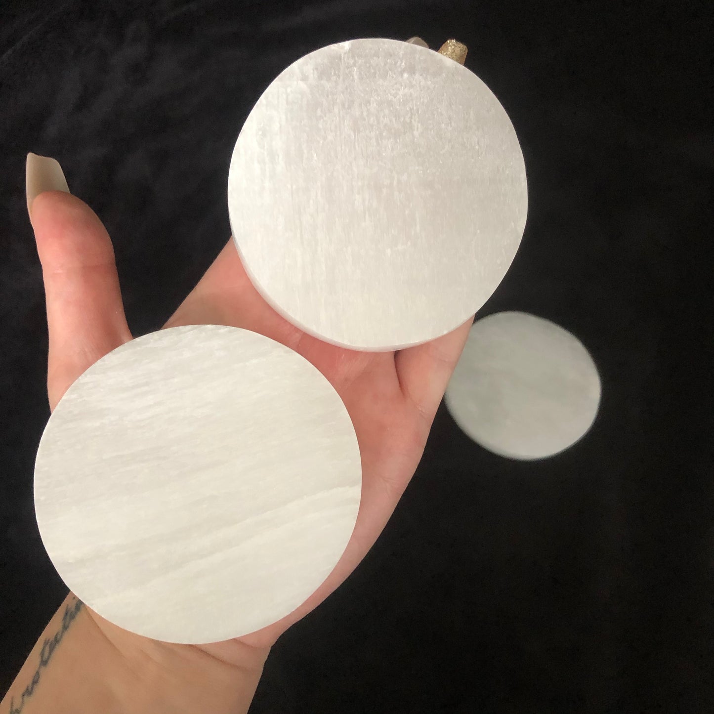 Selenite Round Charging Plate
