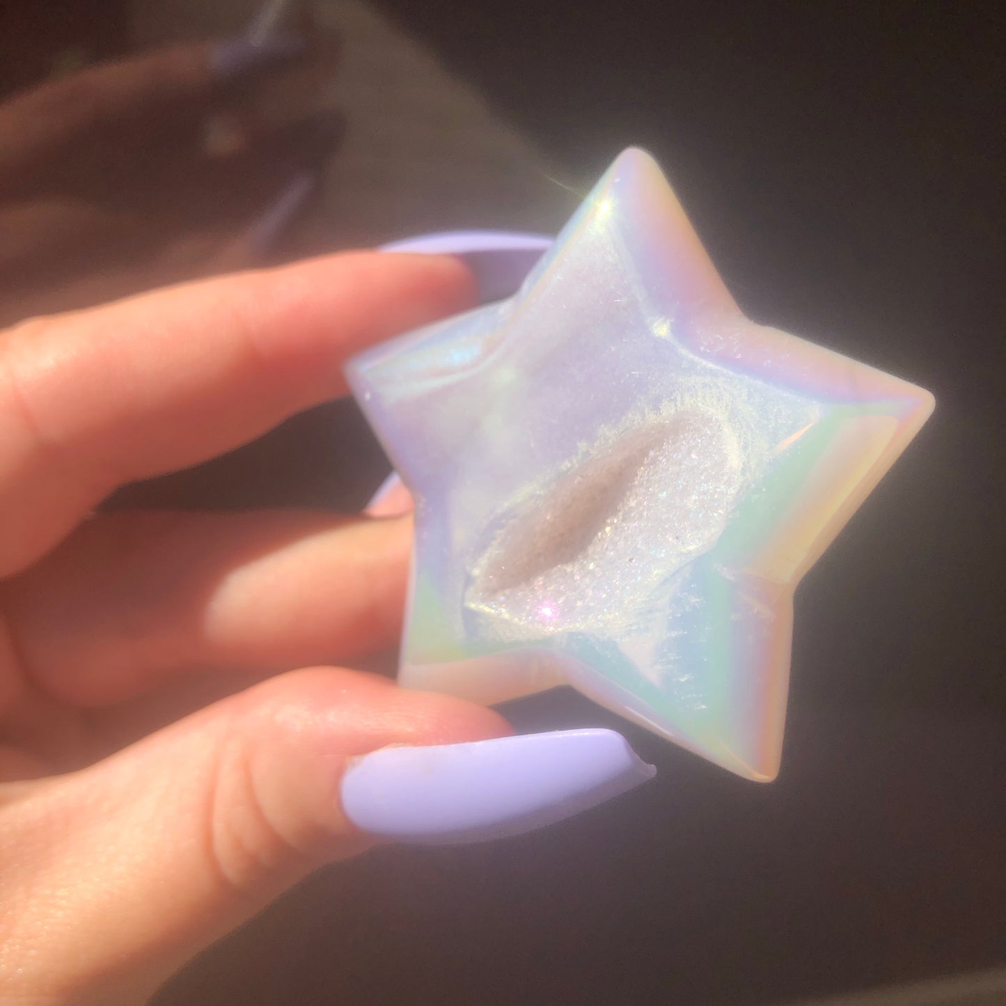 Aura Agate Star with Druzy