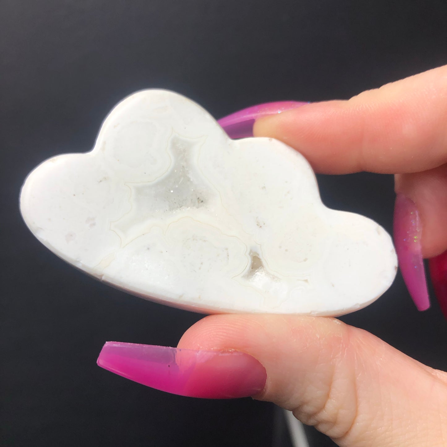 White Snow Agate Cloud with druzy