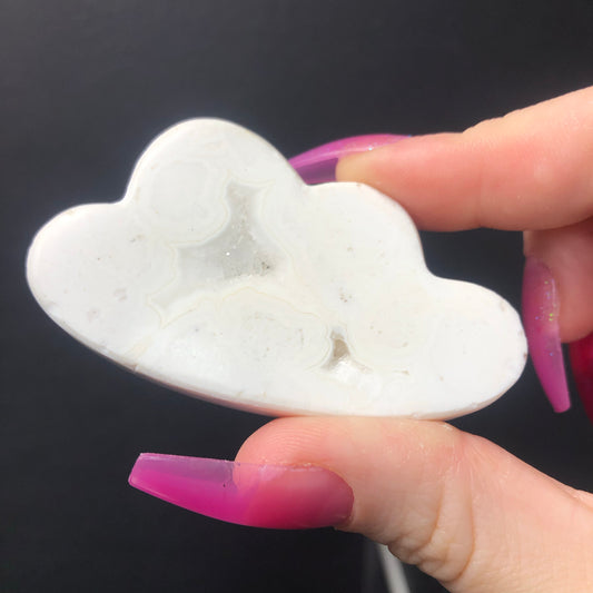 White Snow Agate Cloud with druzy