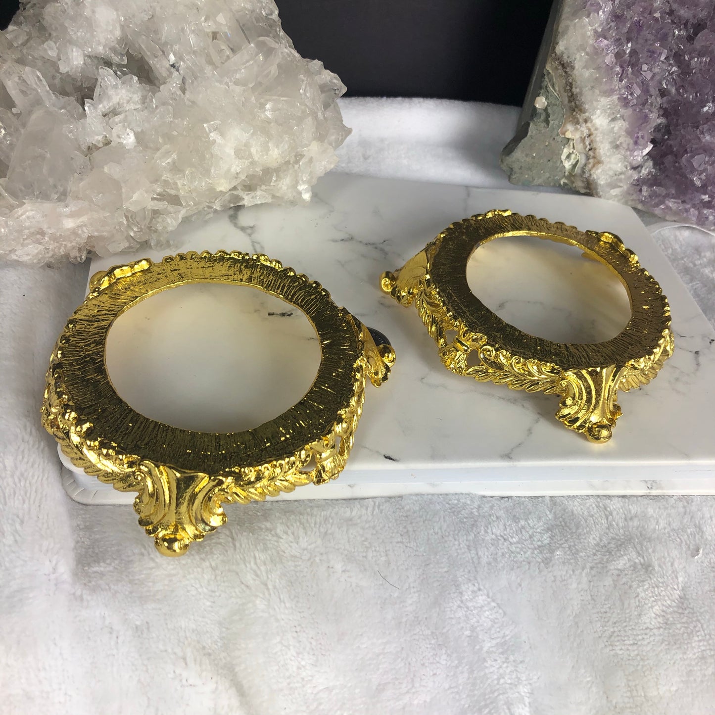 Large crystal stand - Gold