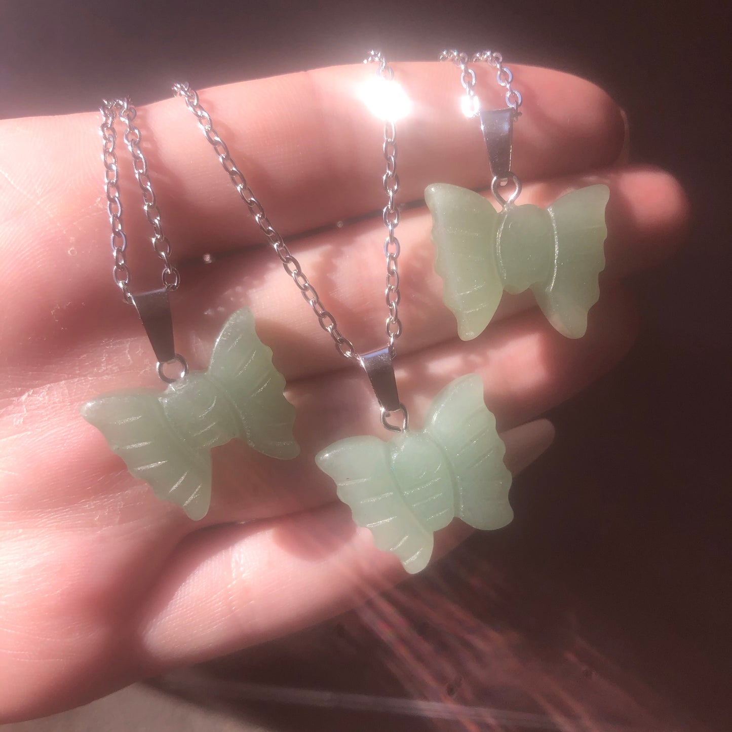 Green Aventurine Butterfly Necklace