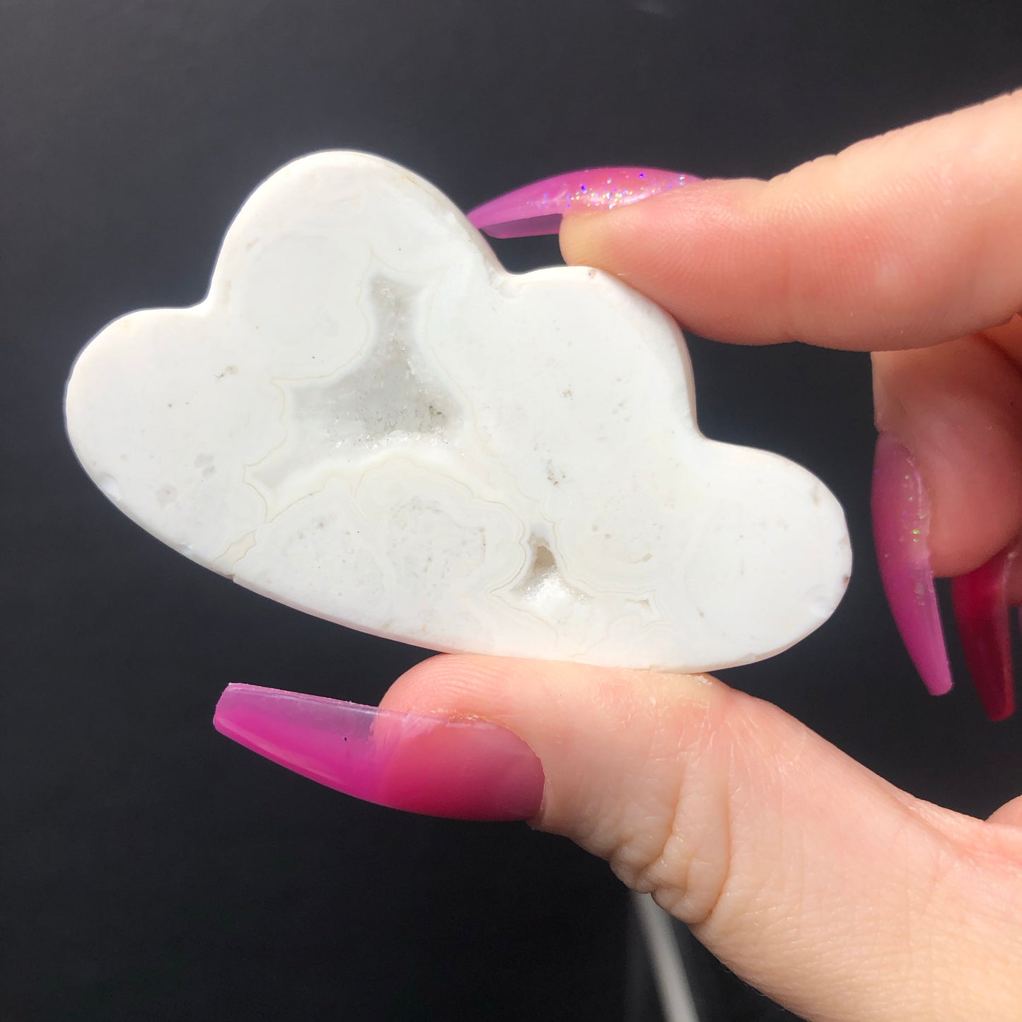 White Snow Agate Cloud with druzy