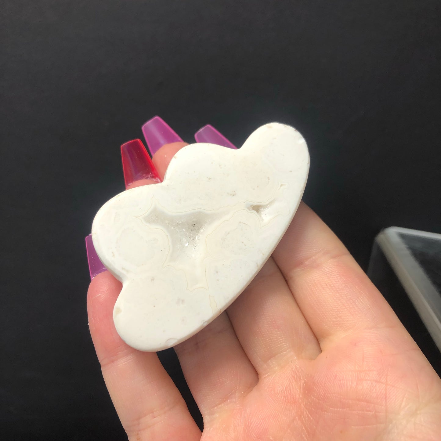 White Snow Agate Cloud with druzy