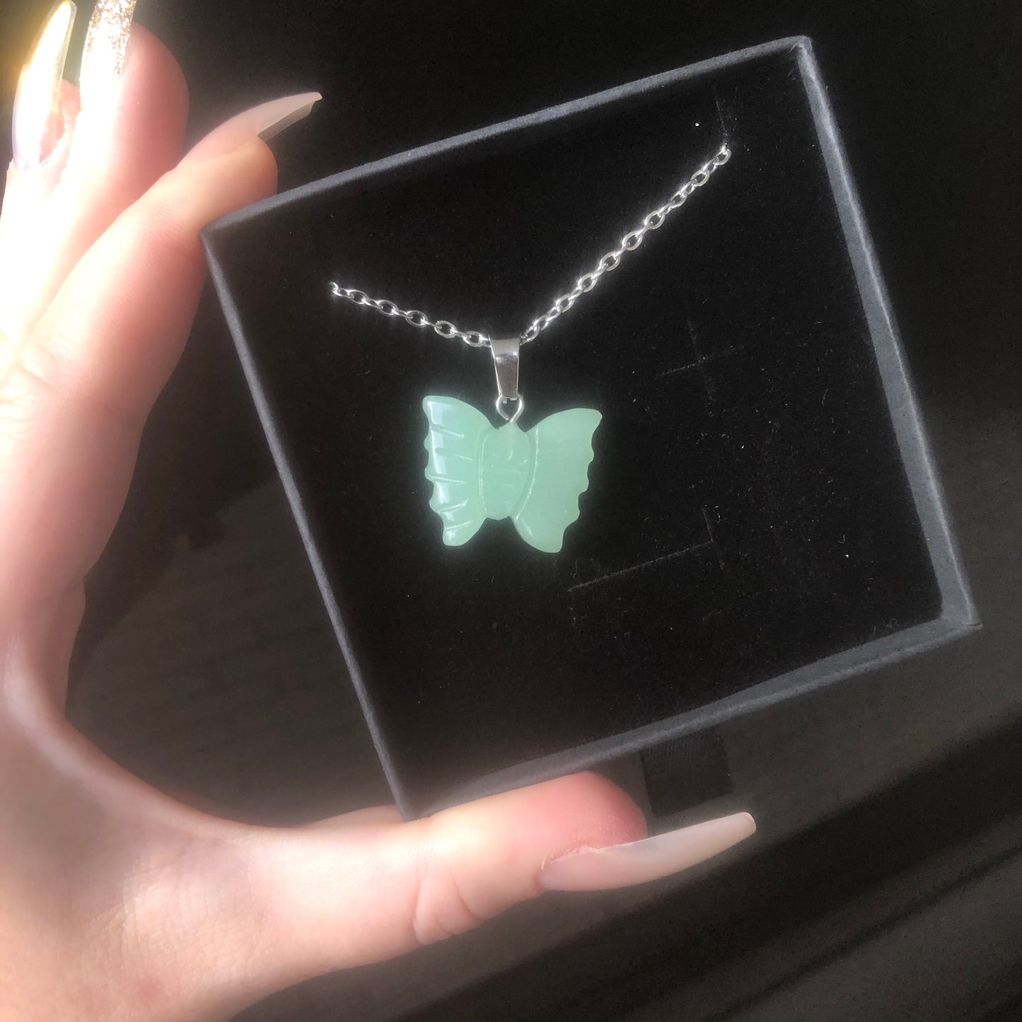 Green Aventurine Butterfly Necklace