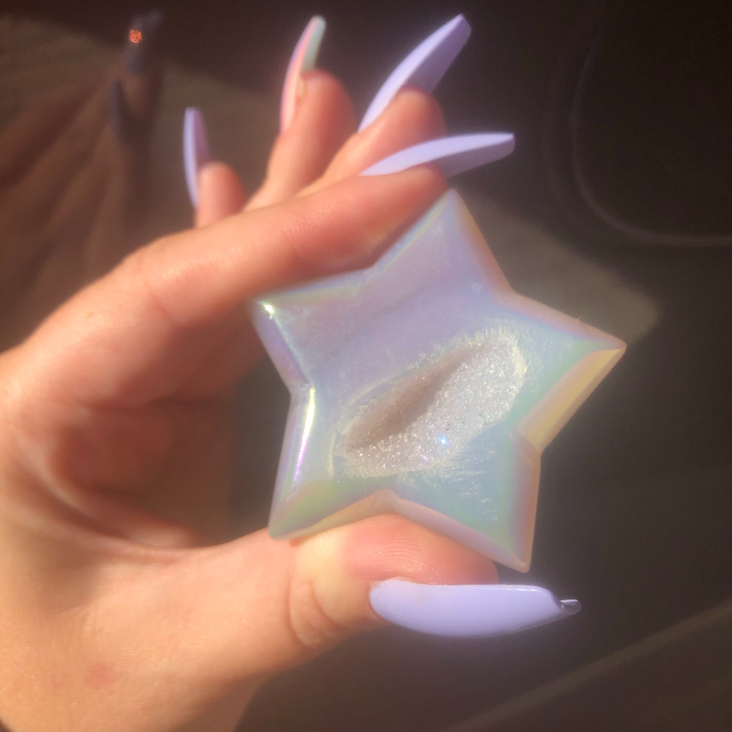 Aura Agate Star with Druzy