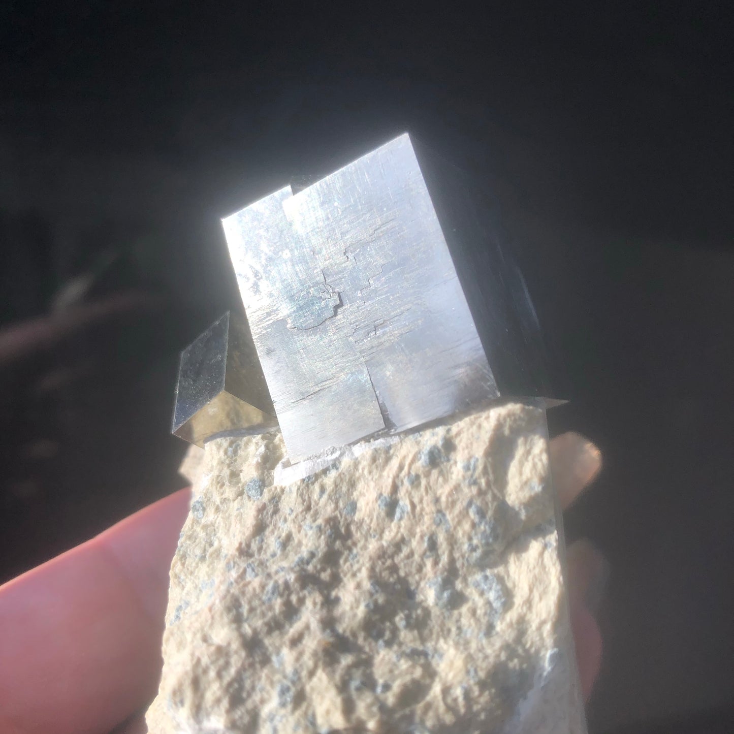 Natural Pyrite Cube on Matrix