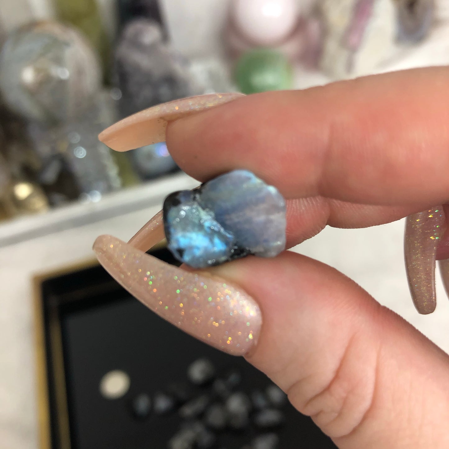 Raw High Quality Rainbow Moonstone with amazing flashes!!