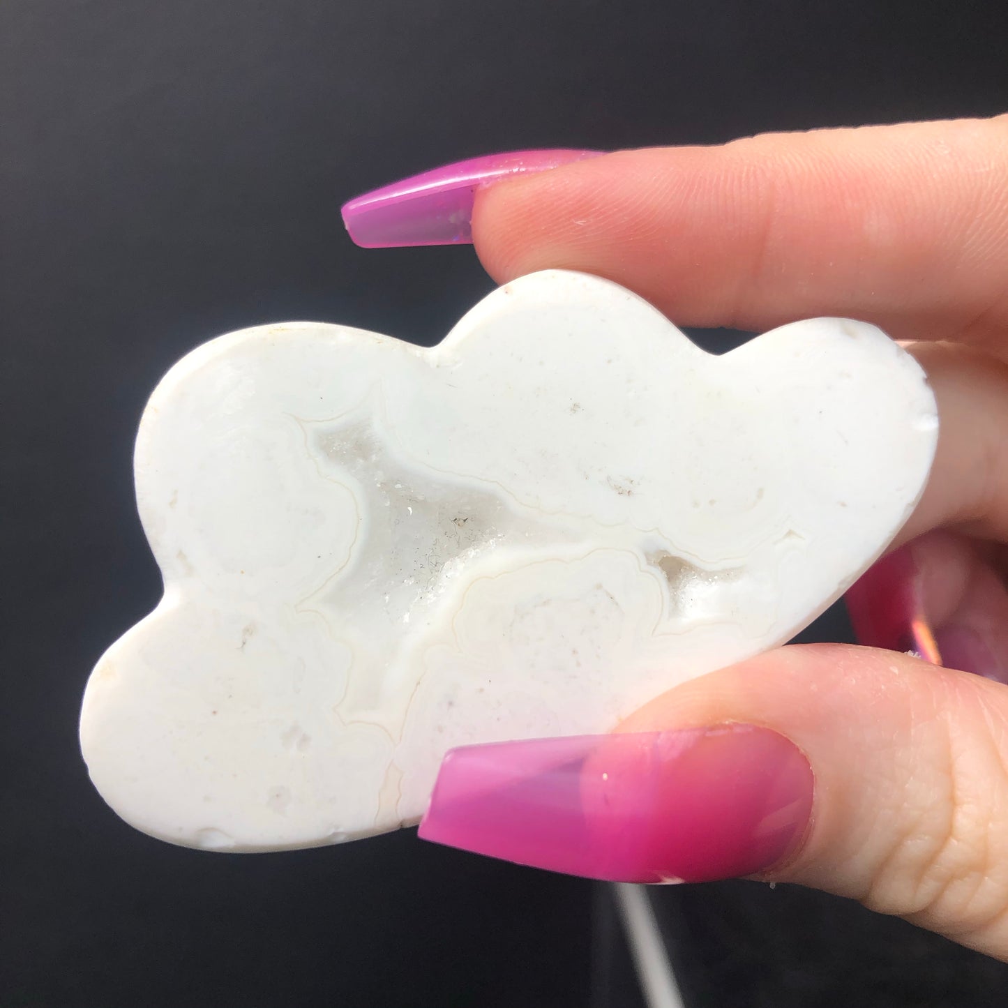 White Snow Agate Cloud with druzy