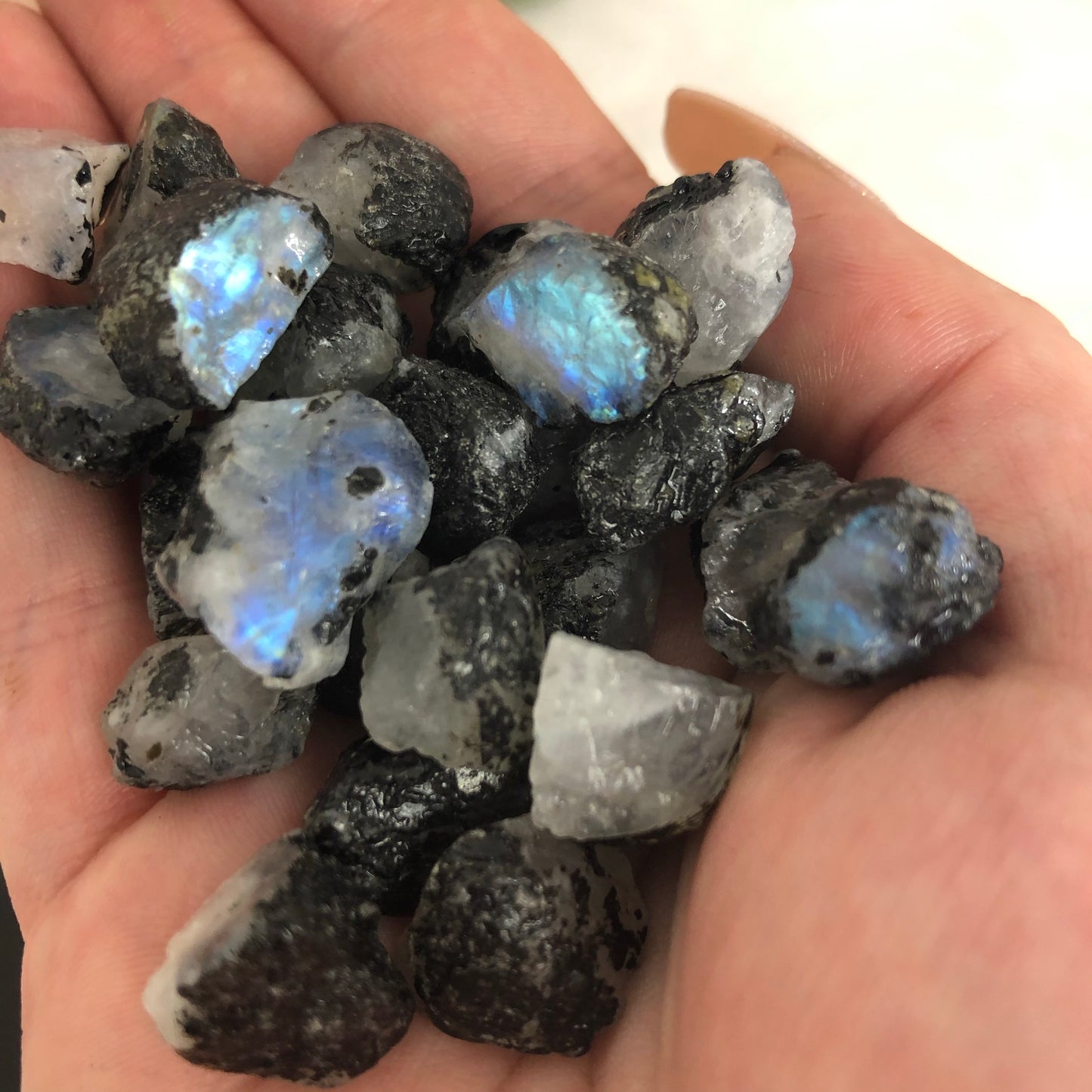 Raw High Quality Rainbow Moonstone with amazing flashes!!