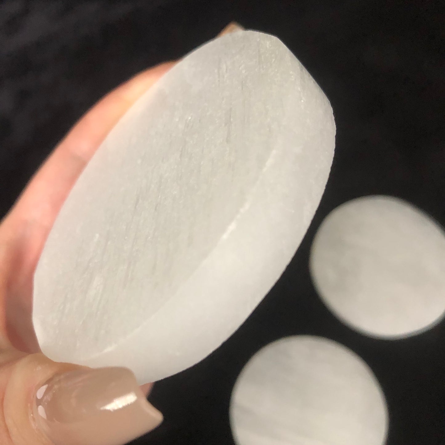 Selenite Round Charging Plate