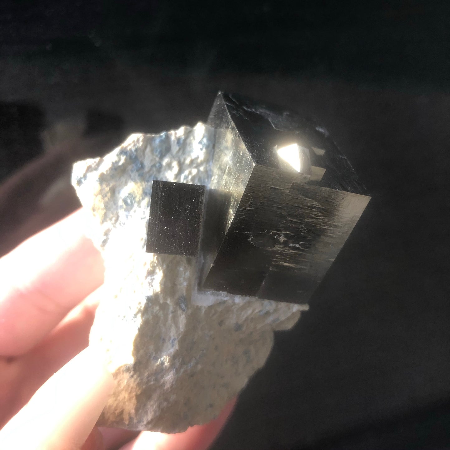 Natural Pyrite Cube on Matrix