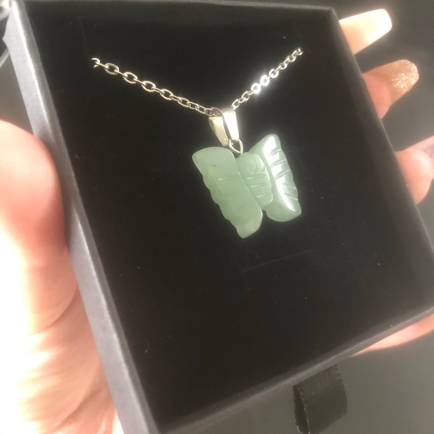 Green Aventurine Butterfly Necklace