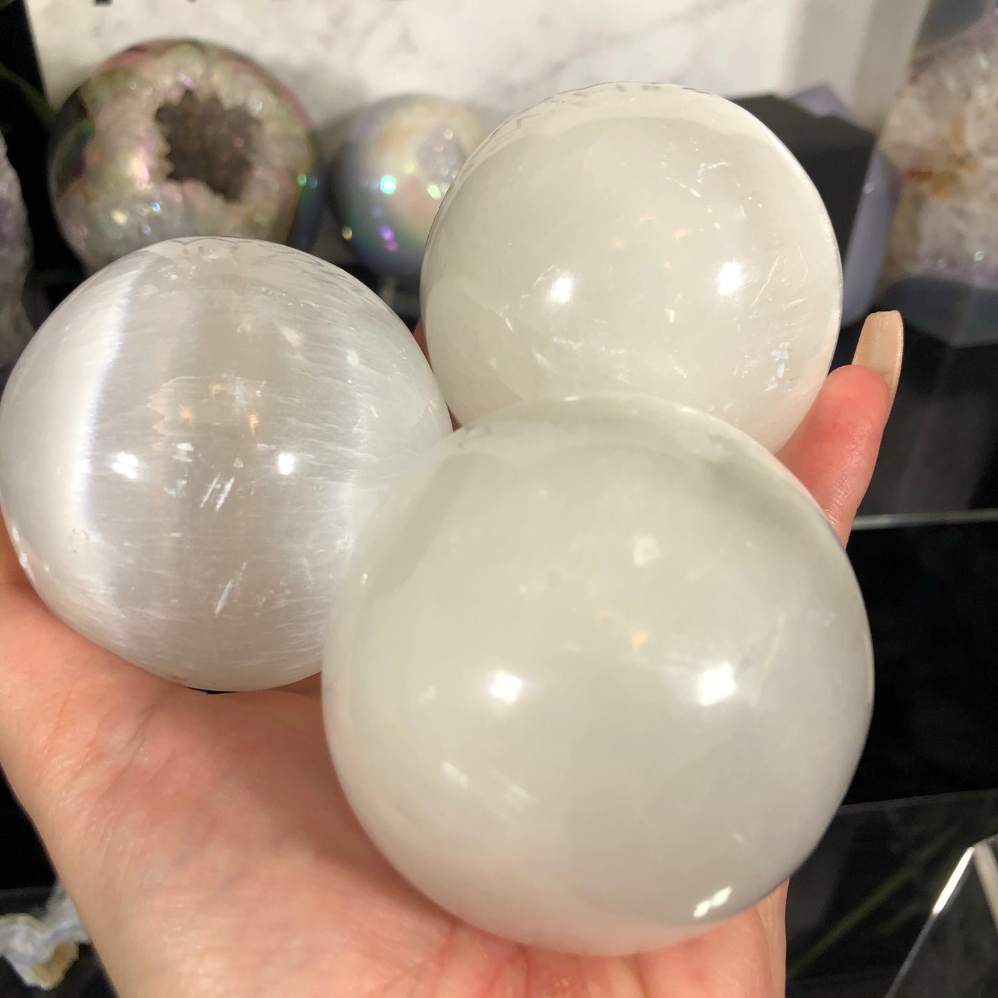 One Medium Selenite Sphere