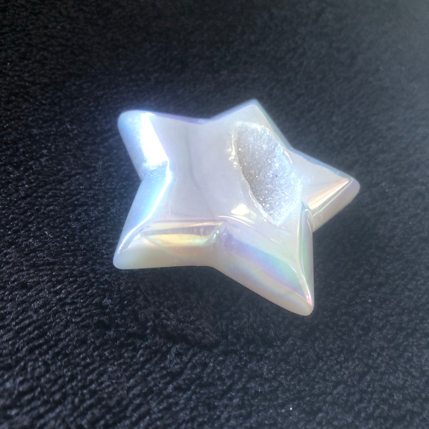 Aura Agate Star with Druzy