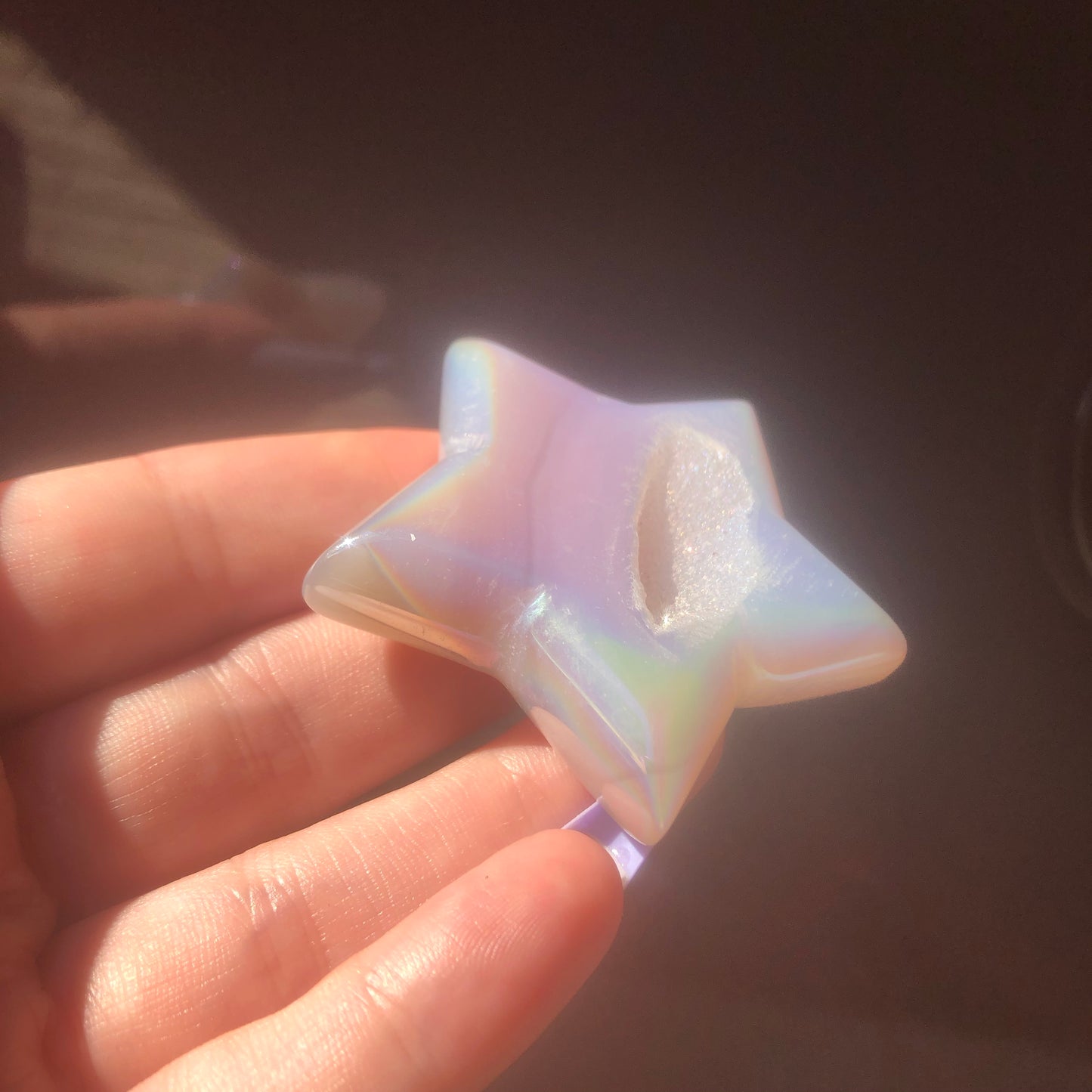 Aura Agate Star with Druzy