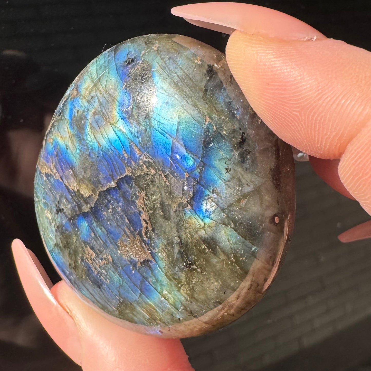 Extra Flashy Labradorite Palmstone