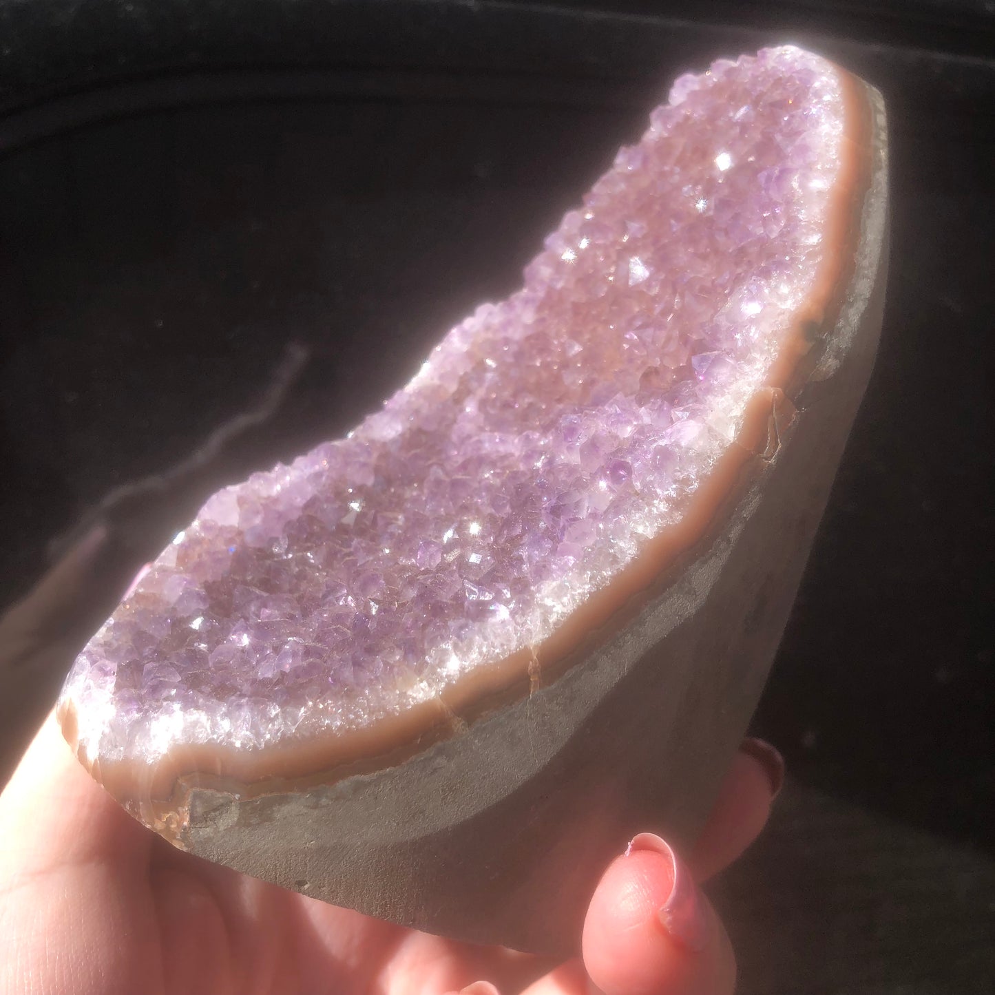 High Grade Reddish Druzy Rainbow Amethyst from Uruguay