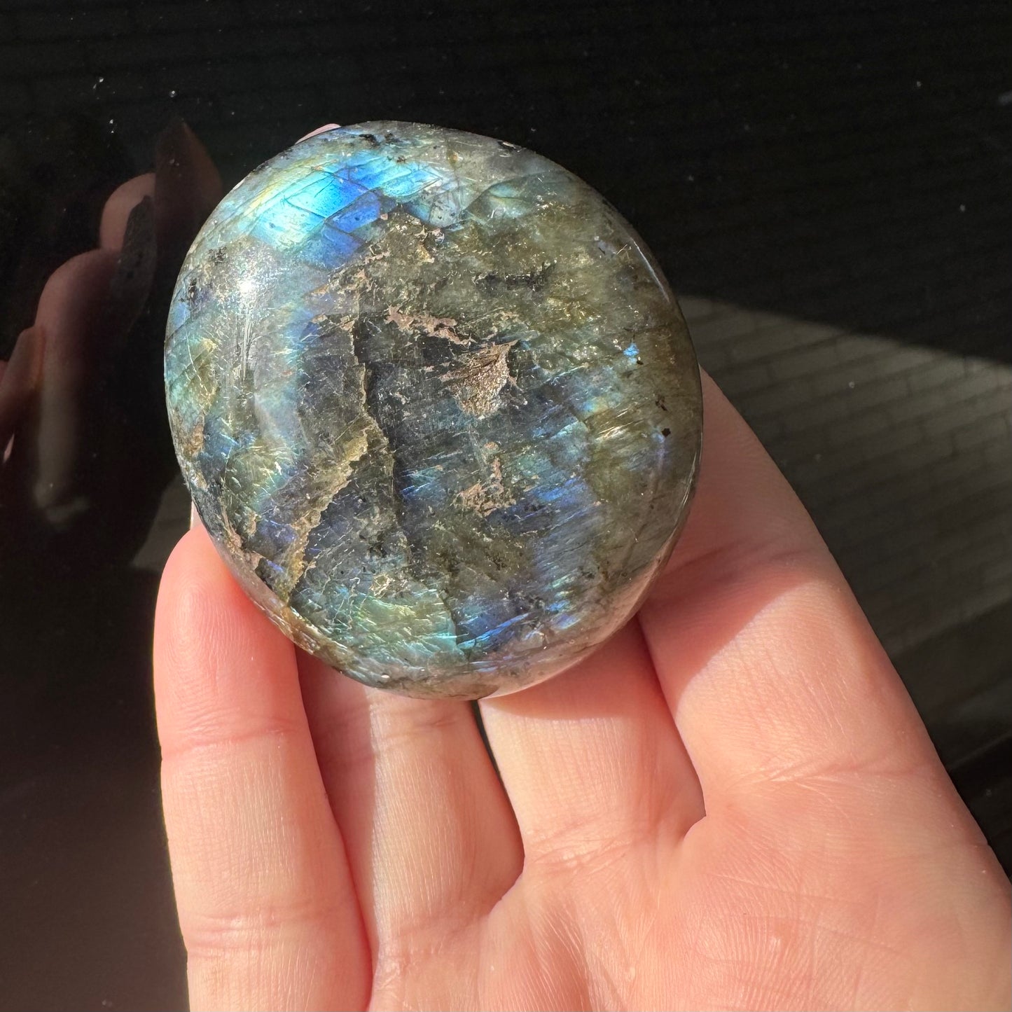 Extra Flashy Labradorite Palmstone