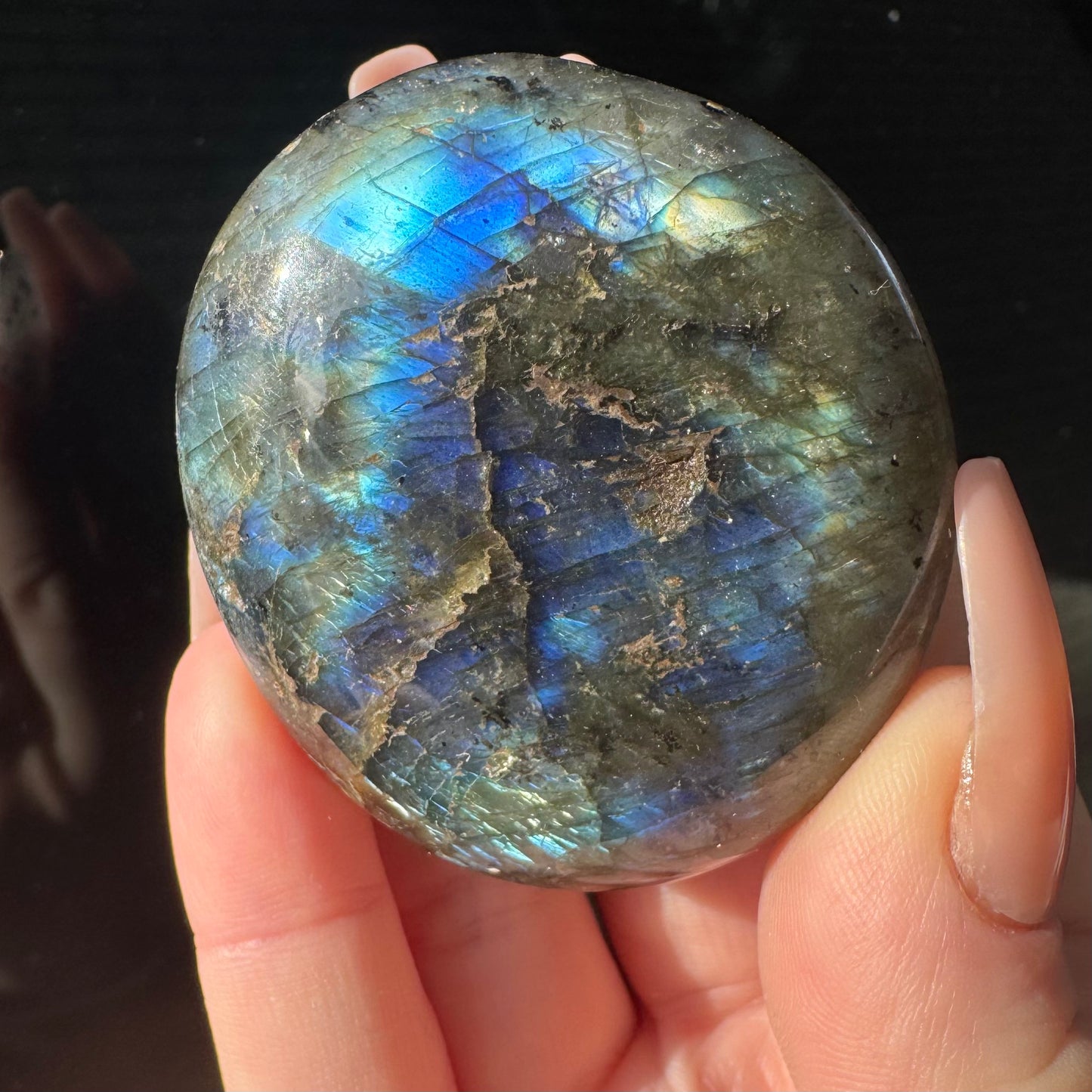 Extra Flashy Labradorite Palmstone