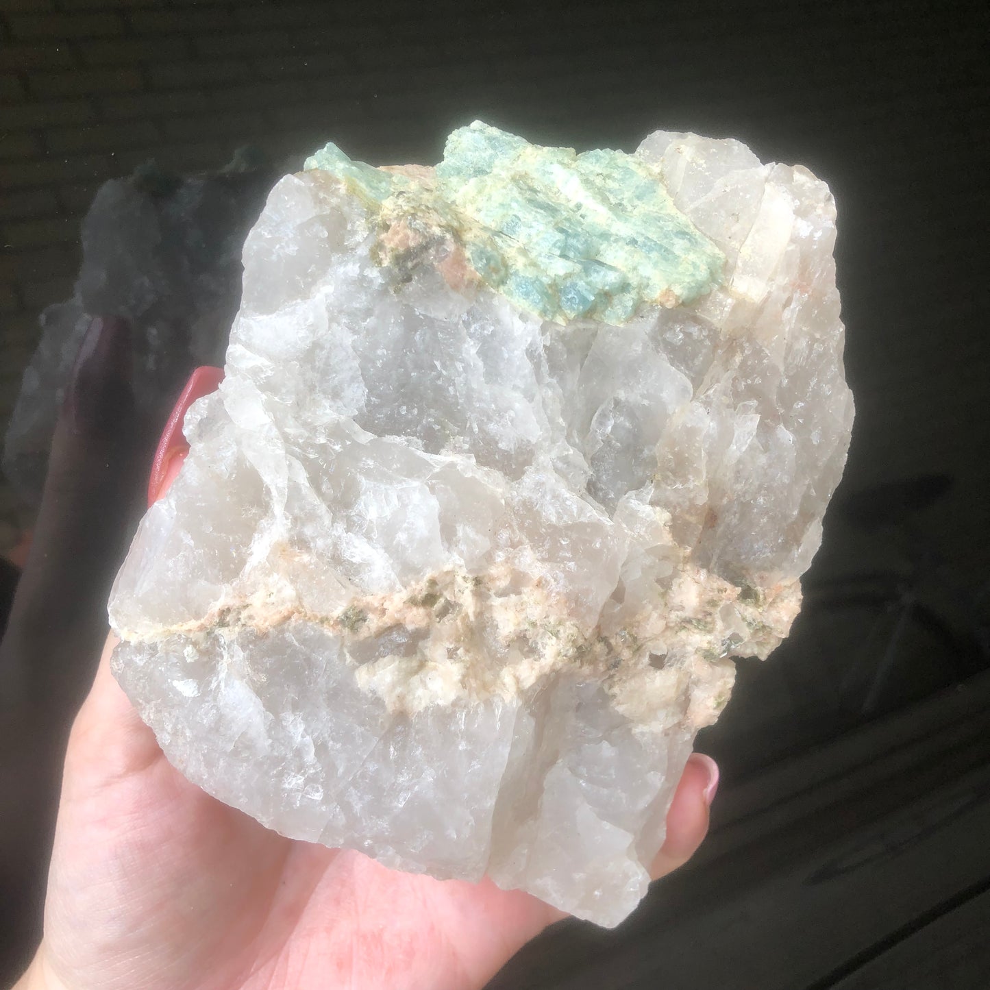 Large Genuine Aquamarine in Quartz Matrix from Brazil